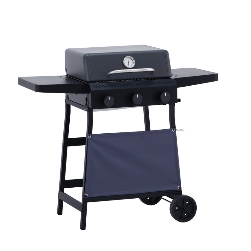 Grill gazowy 3 palniki 7,5 KW A300 czarny