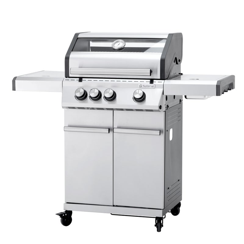 Grill gazowy Hudson II 3+1 palniki 13,5KW srebrny Naterial