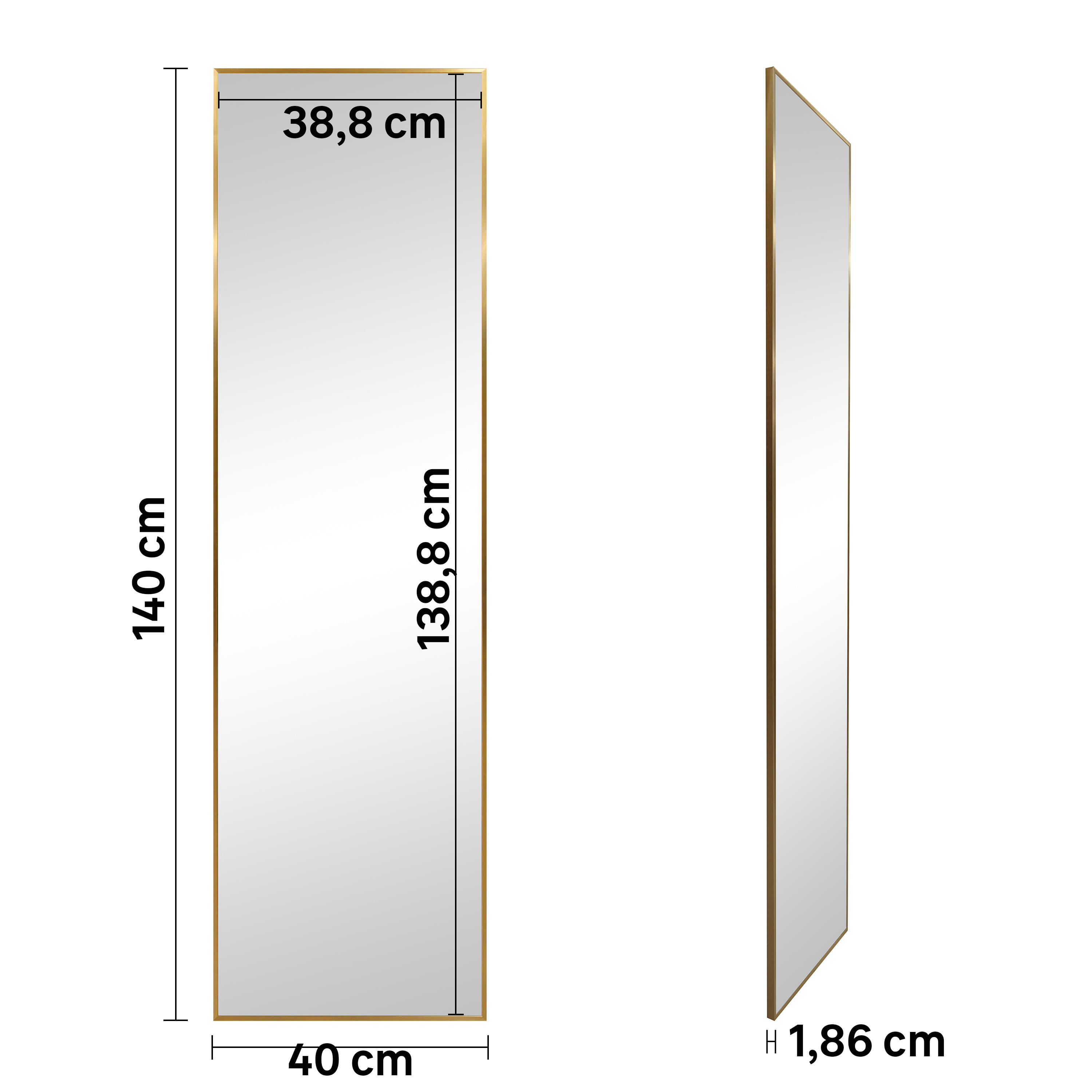 Lustro Bria w złotej ramie 40 x 140 cm Inspire - 2