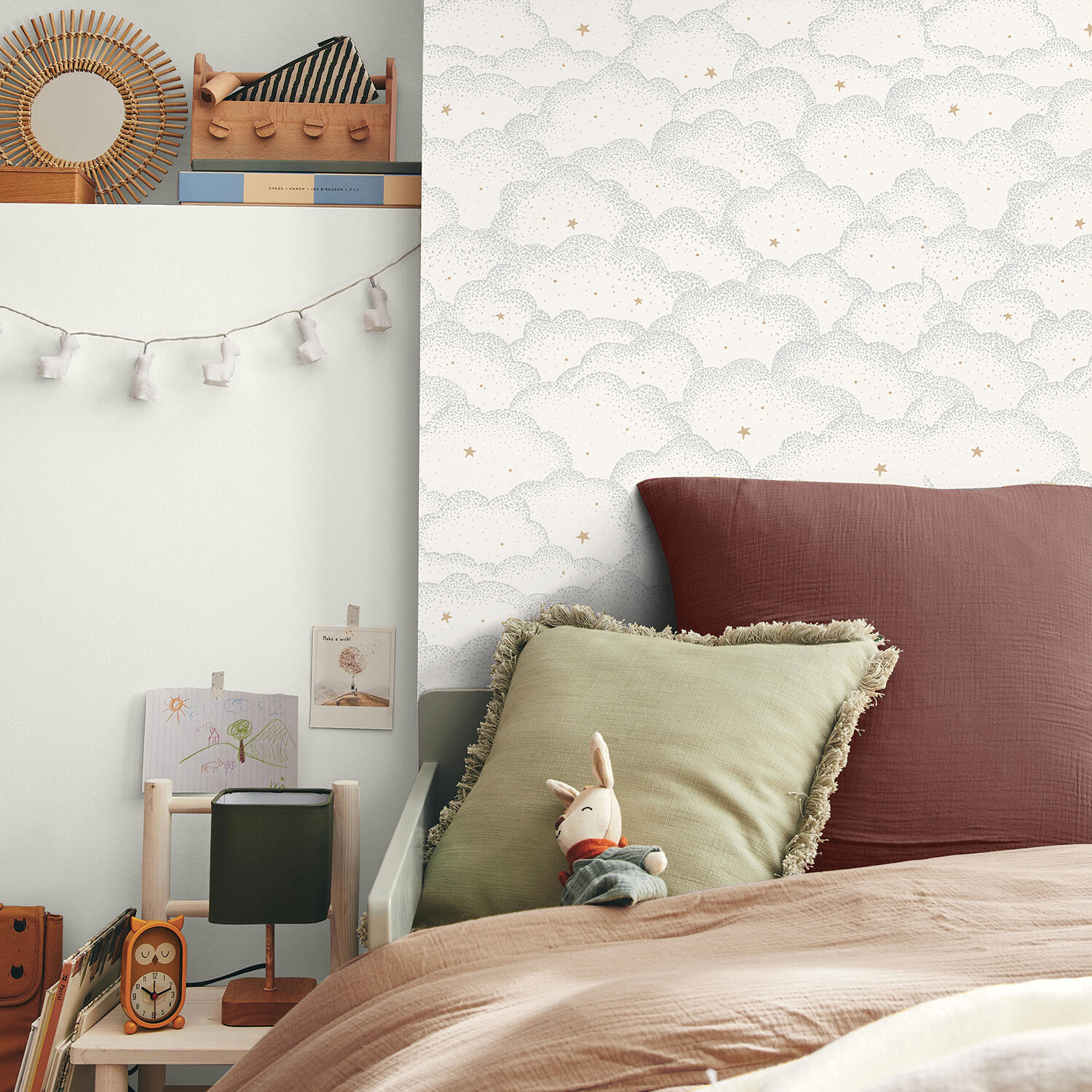Papier peint intissé Clouds Gris INSPIRE | Leroy Merlin