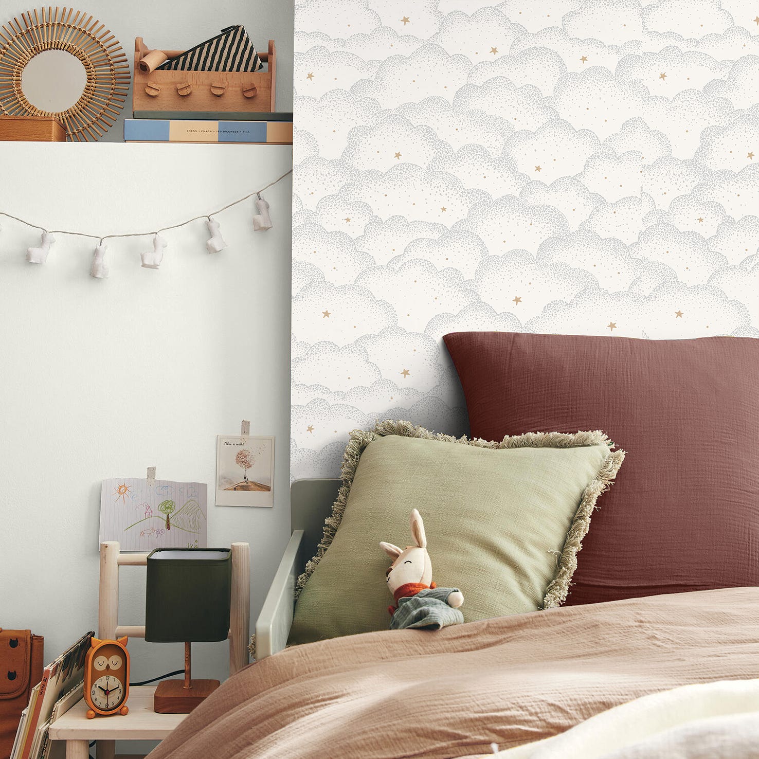 Papier peint intissé Clouds Gris INSPIRE | Leroy Merlin