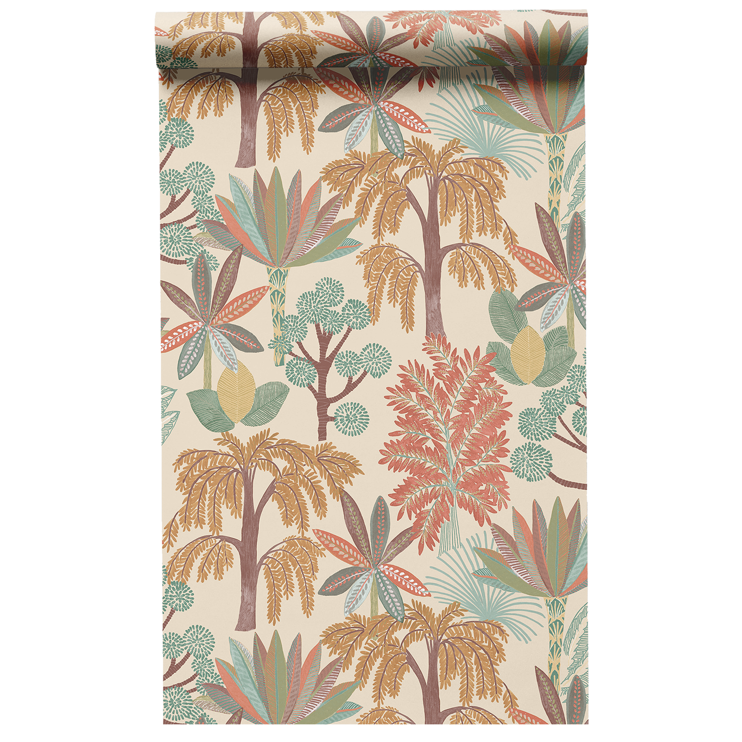 Papel pintado vinilo aplicación cola en pared Floral vegetal Canopy blanco  INSPIRE 53cmx10.05m superlavable - 7