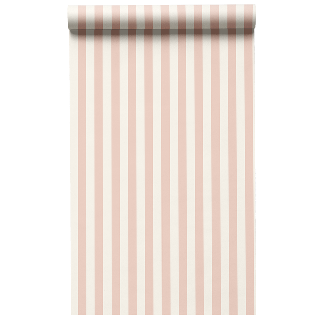 Tapeta geometryczna Stripe w pasy różowo-biała winylowa na flizelinie Inspire