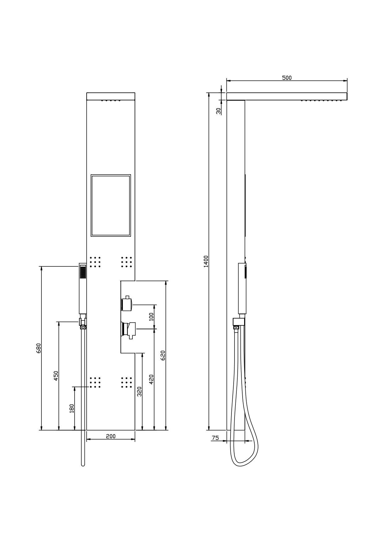 Columna de ducha hidromasaje  Aenia  negro - 5