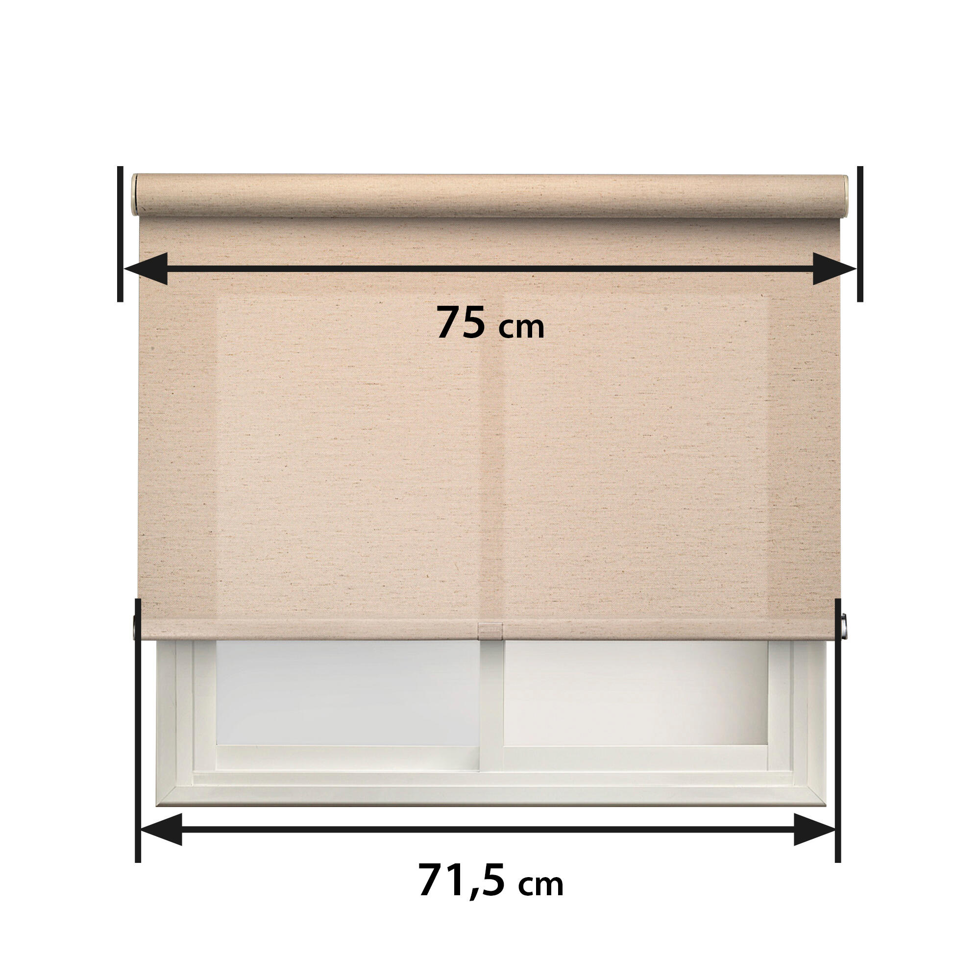 Estor enrollable screen 5% térmico con cadena Lino beige poliéster liso beige de 75x250cm - 2