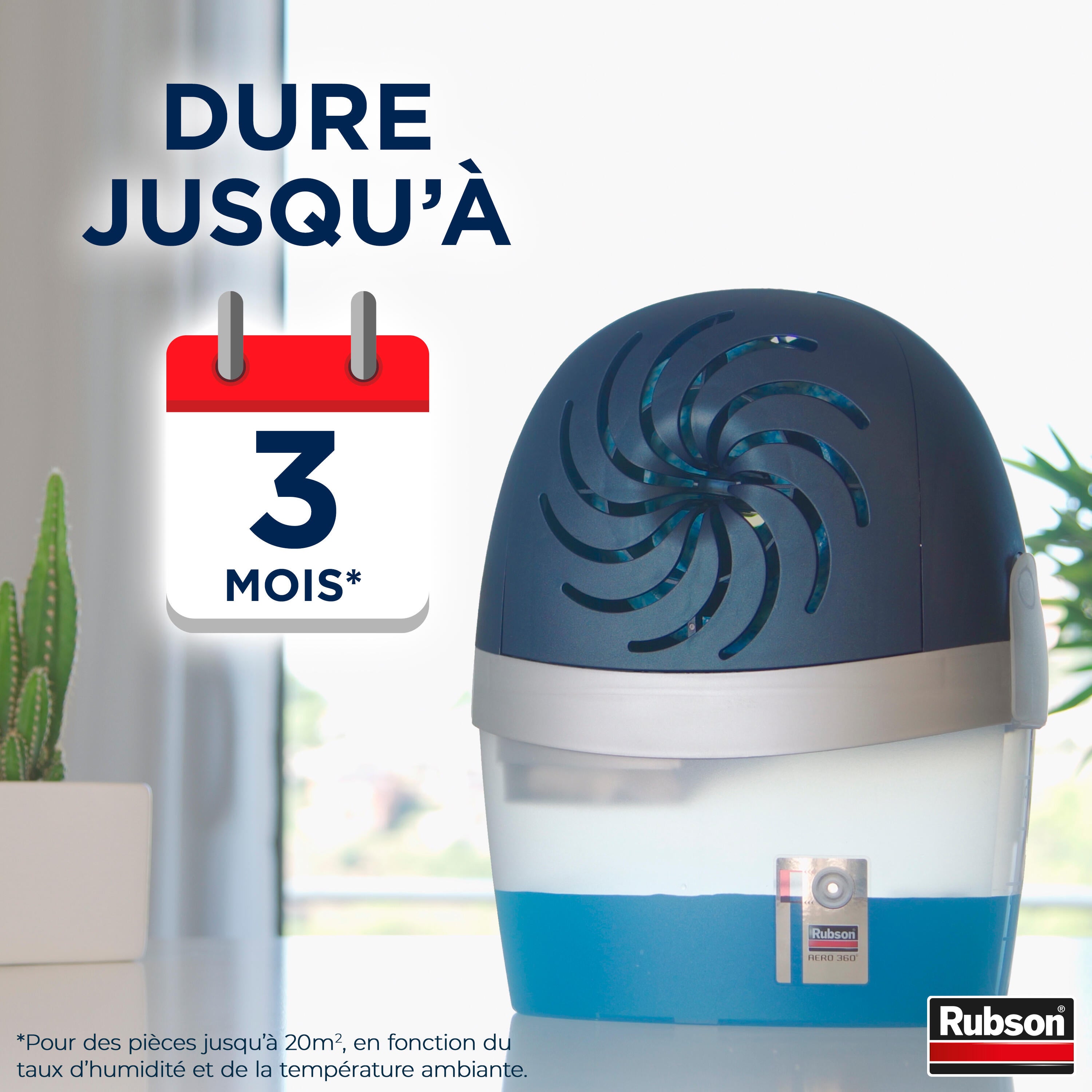 Absorbeur d'humidité RUBSON Aéro 360° avec 1 recharge 450g, 20 m² - 6