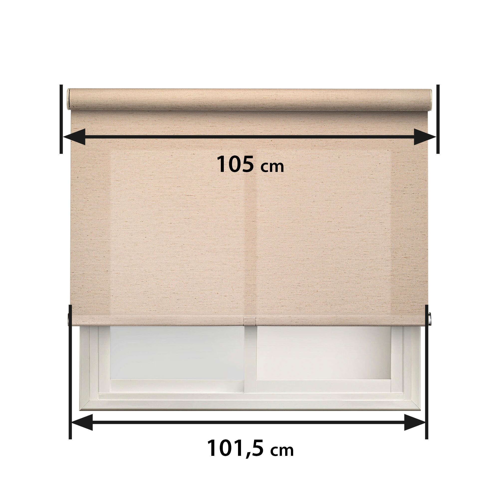Estor enrollable screen 5% térmico Lino Beige de 105x250 PVC liso beige con cadena - 2
