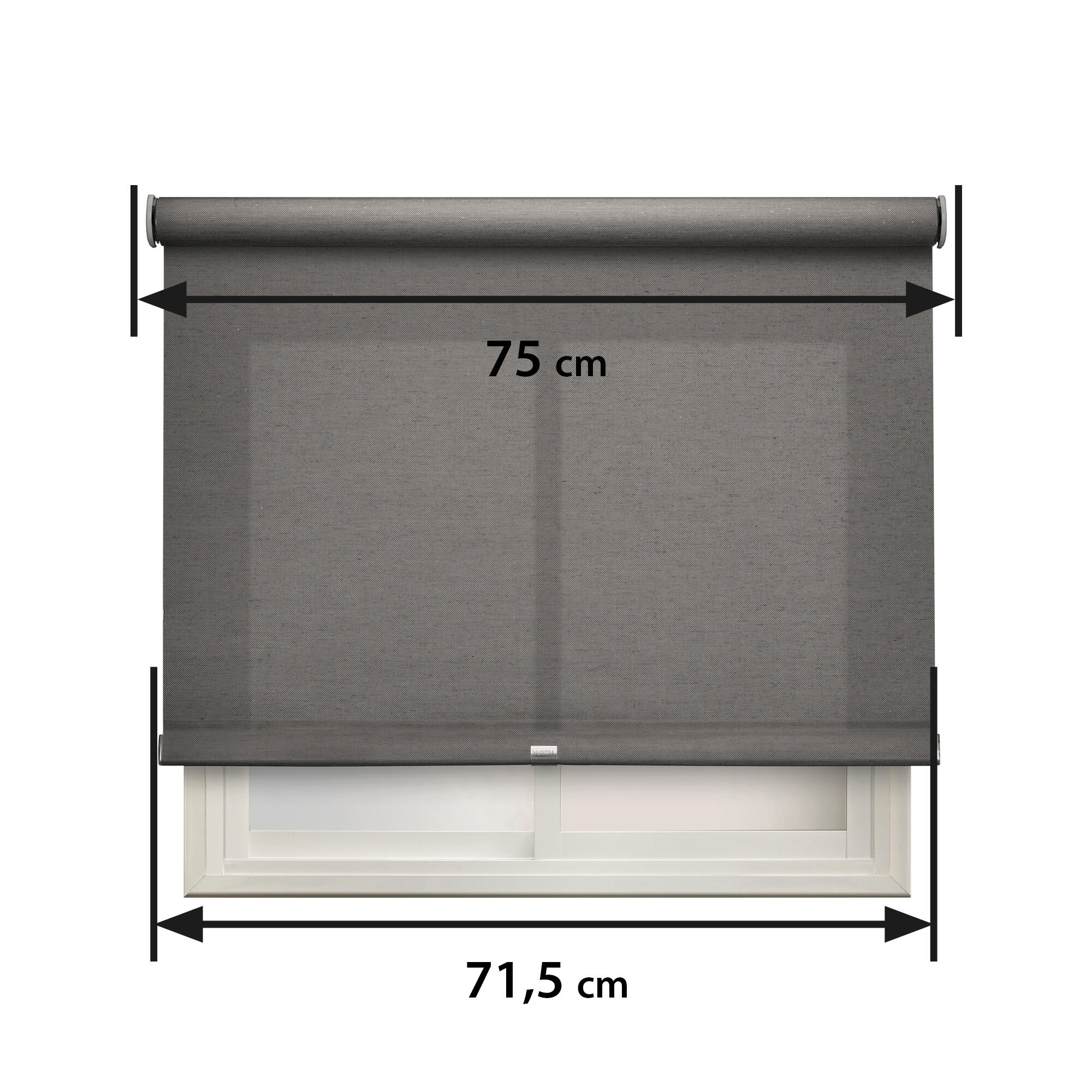 Estor enrollable screen 5% térmico con cadena Lino gris pcv liso gris oscuro de 75x250cm - 2