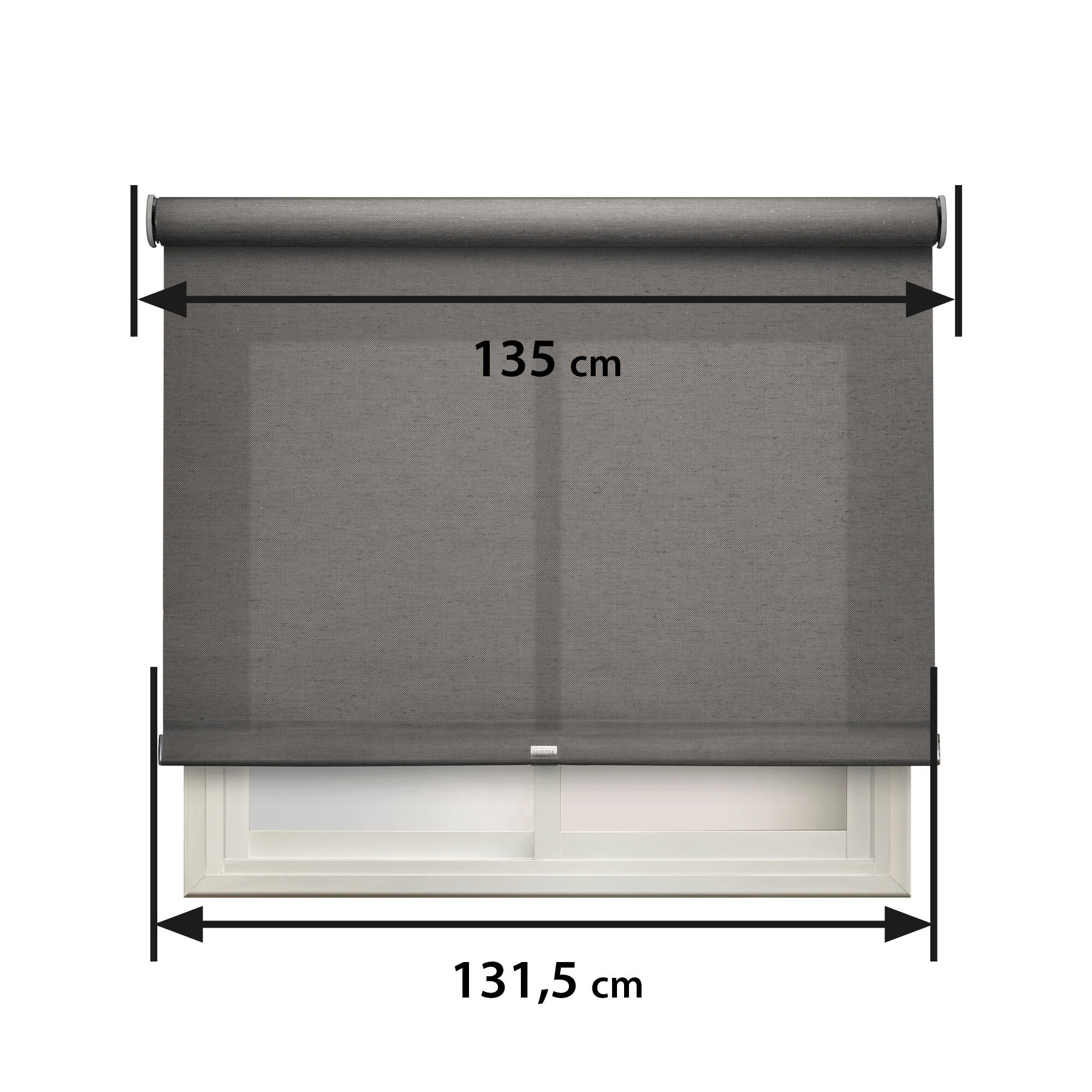 Estor enrollable screen 5% térmico con cadena Lino gris pvc liso gris oscuro de 135x250cm - 2