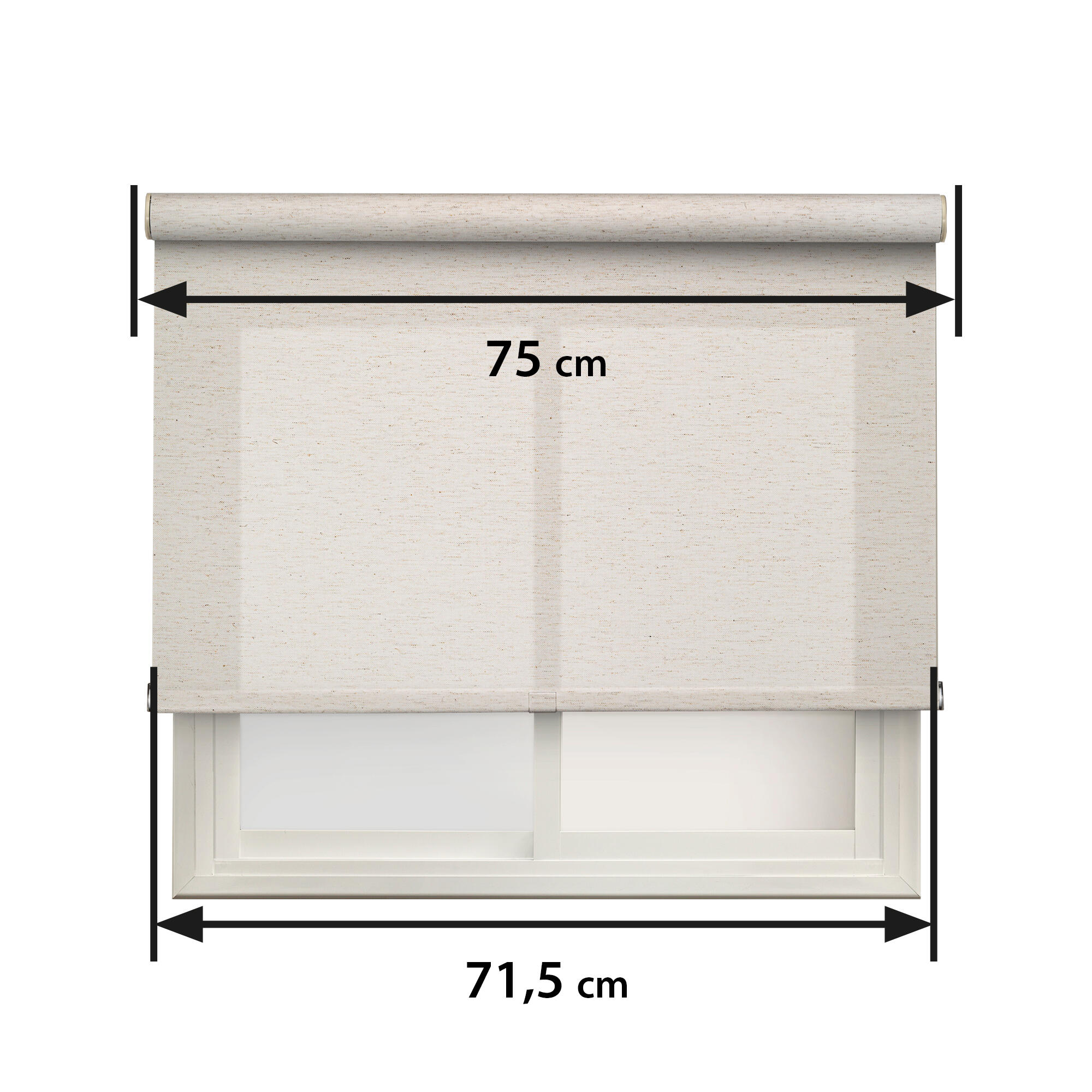 Estor enrollable screen térmico con cadena Lino Natural lino liso crudo  de 75x250cm - 2