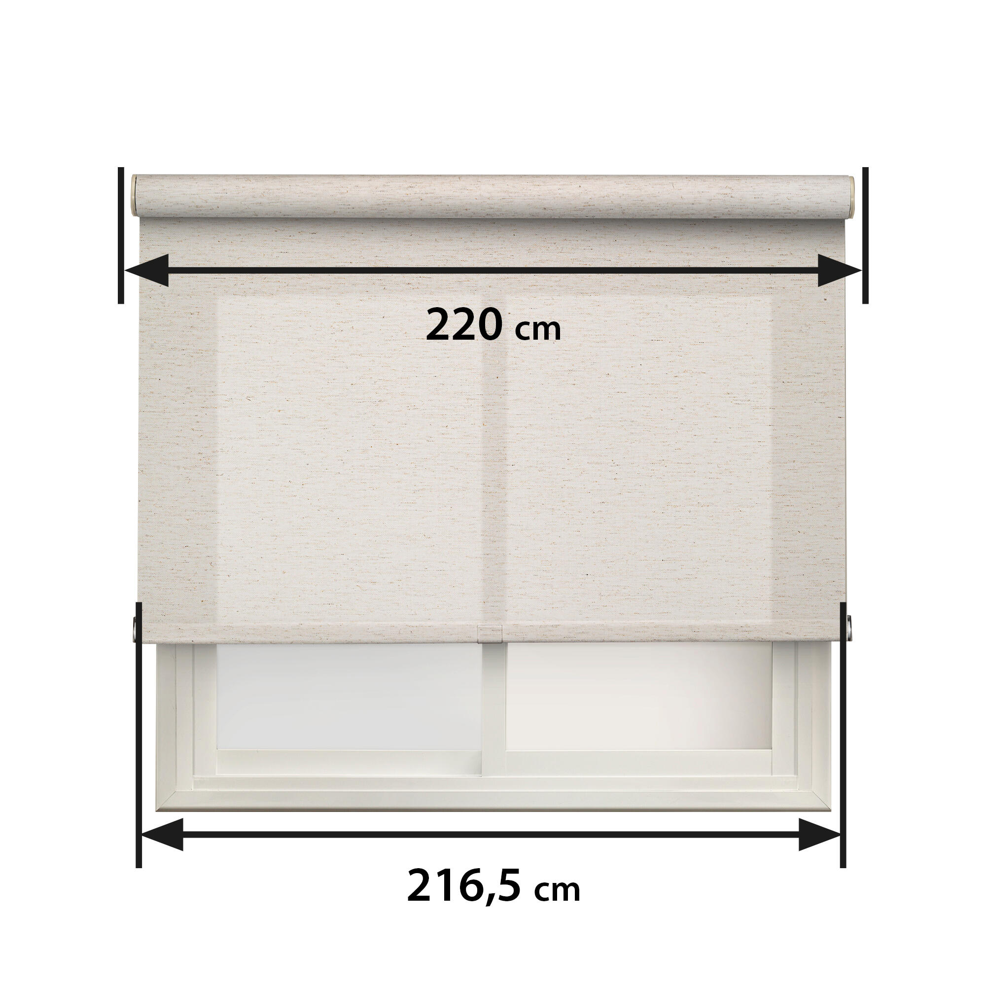 Estor enrollable screen 5% térmico con cadena Lino natural pvc liso natural  de 220x250cm - 2