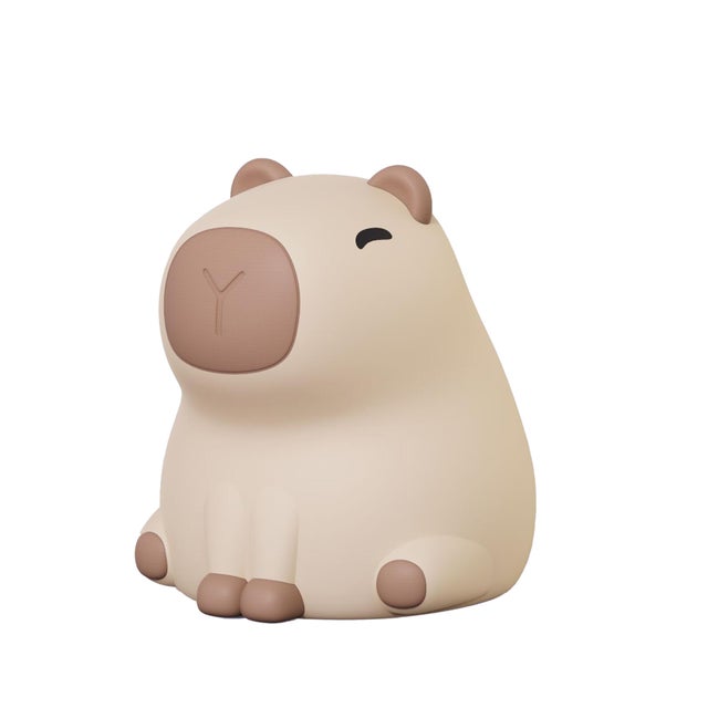 Lampe Capybara rechargeable, pvc, beige, H.11.6 cm, LED