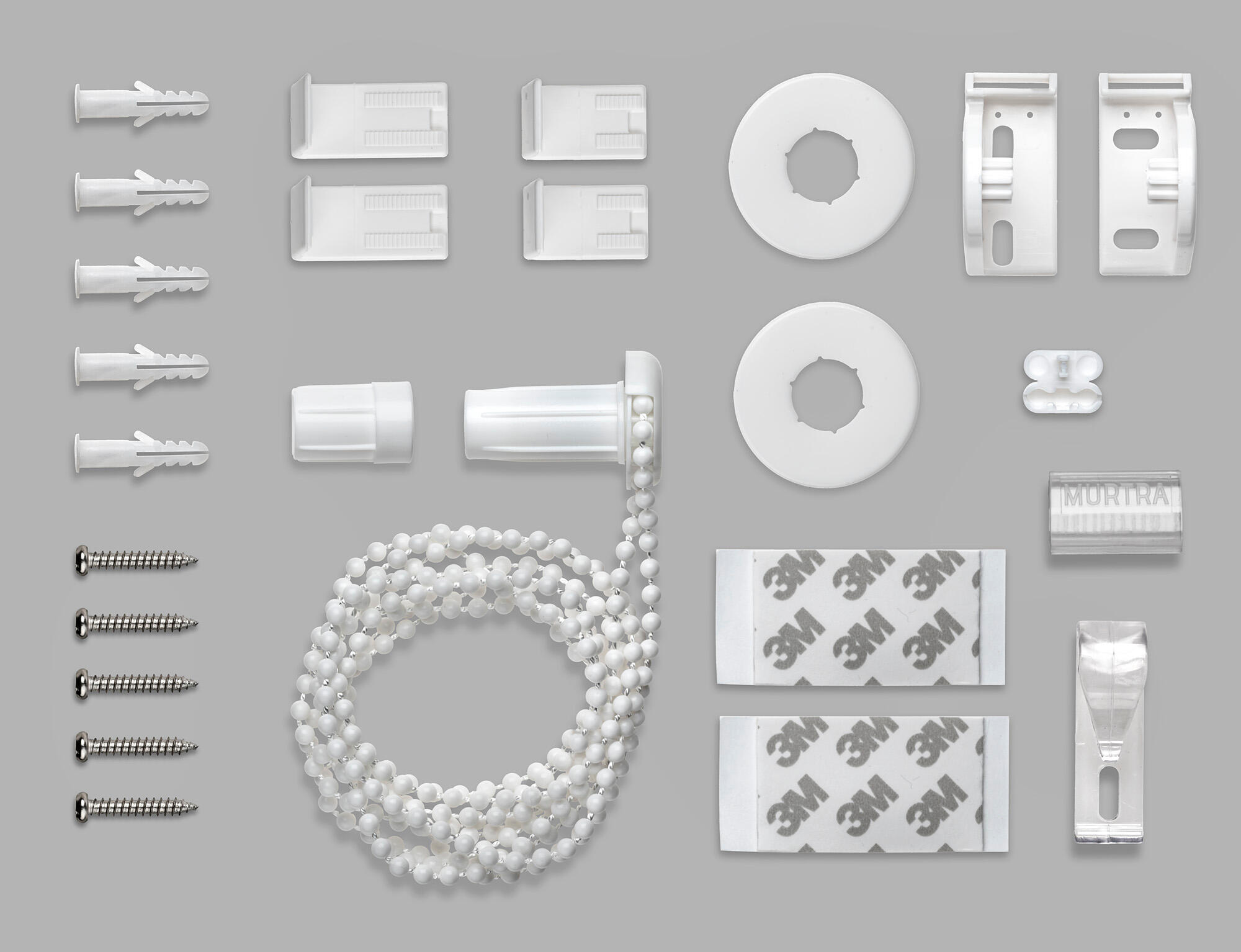 Estor enrollable screen 5% térmico Industry de 72x190 PVC liso blanco con cadena. Instalación sin taladrar - 6