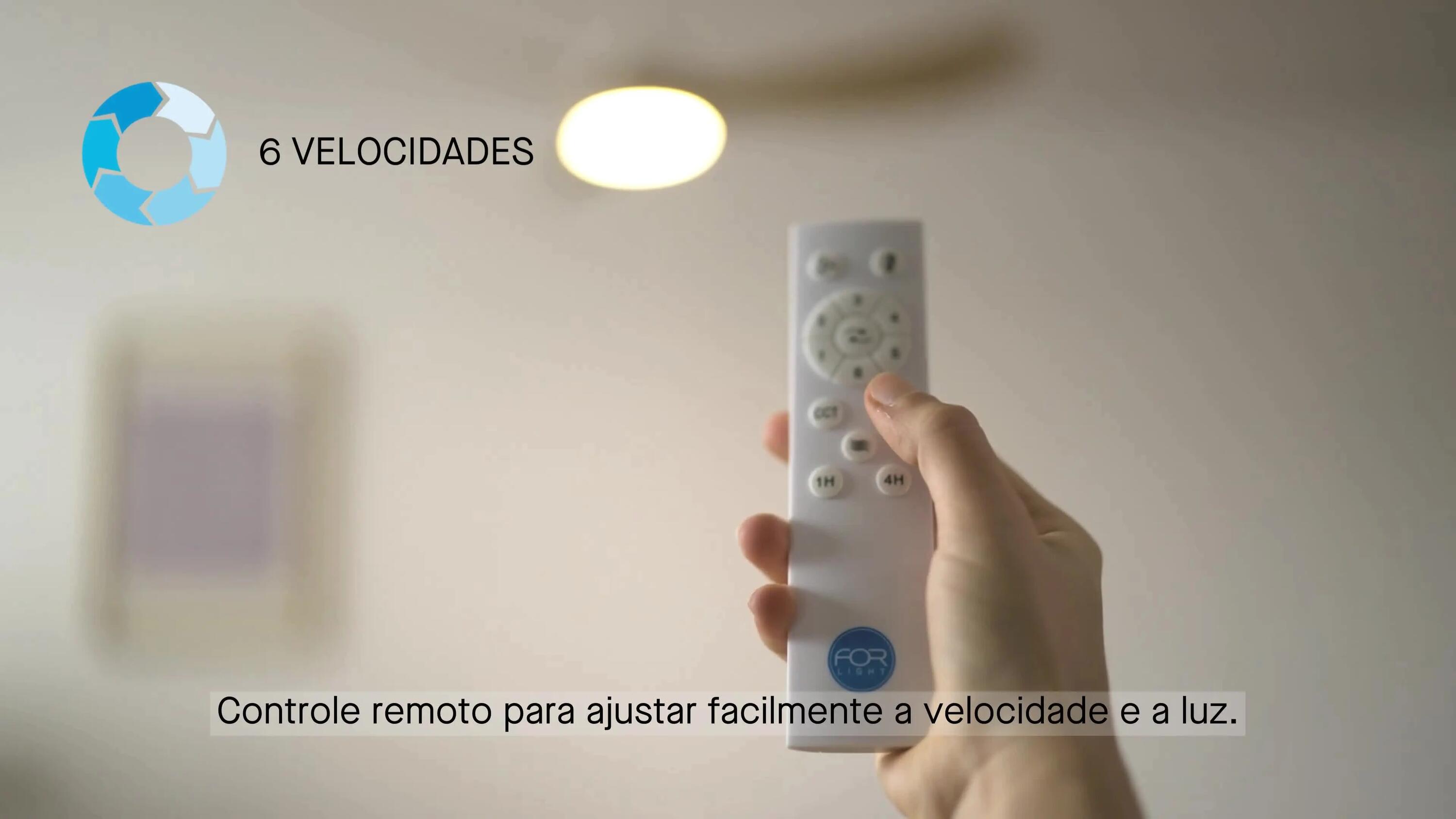 Ventoinha de teto com lâminas com fonte de luz LED 2875 lm motor DC preto Bay Forlight
 - 30