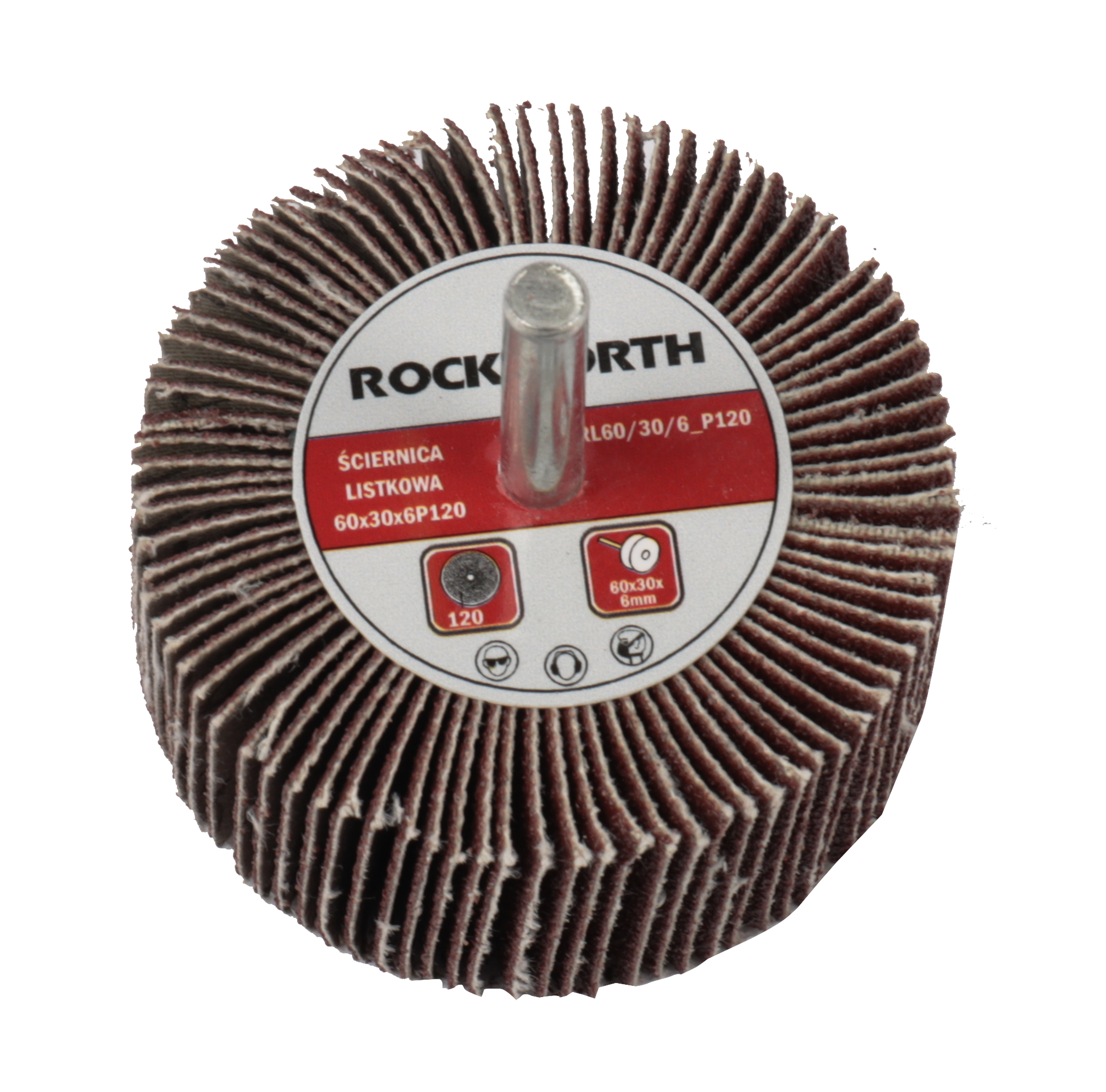 Ściernica listkowa trzpieniowa 60x30x6mm P120 ROCKWORTH