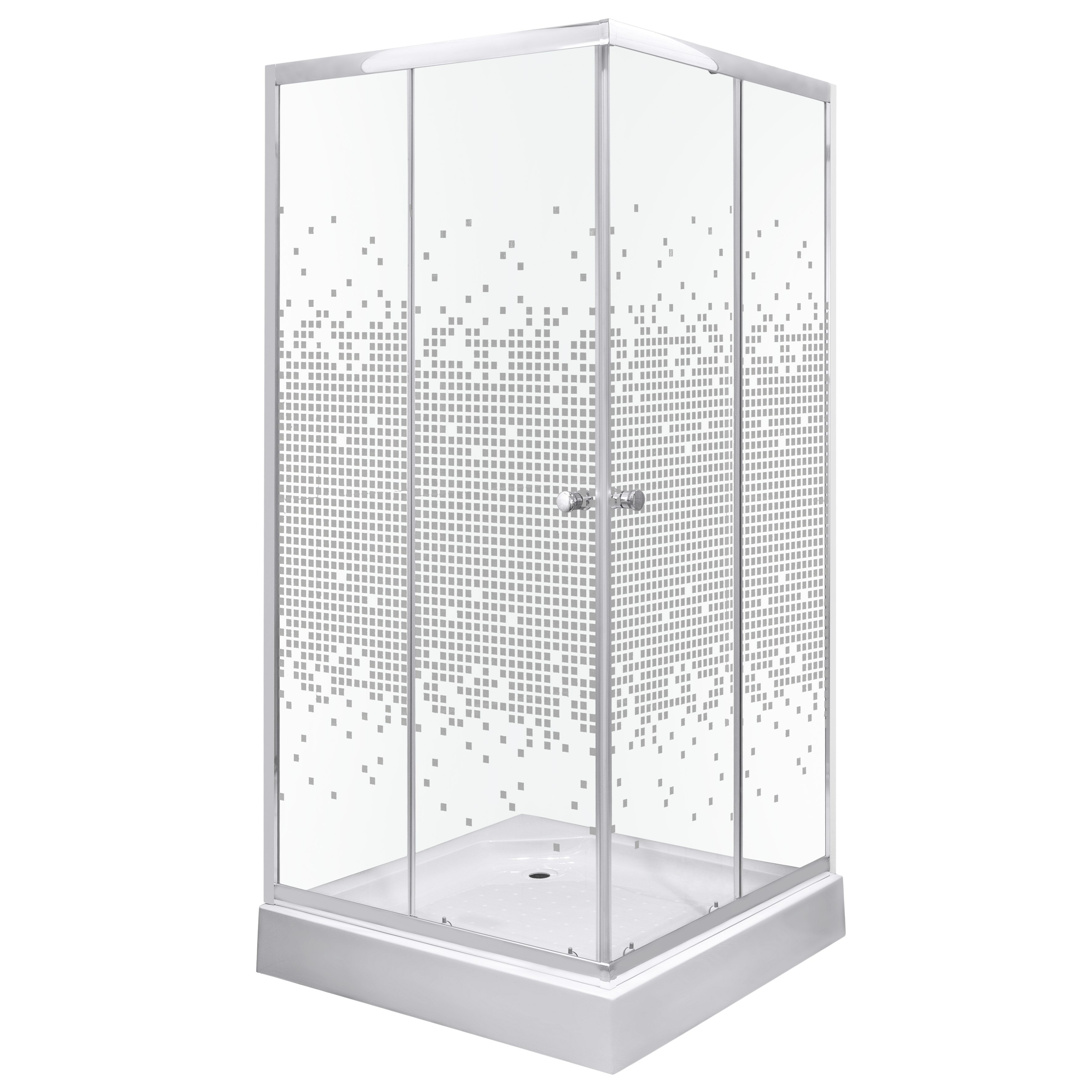 Kabina prysznicowa z brodzikiem kwadratowa Pixel White 90x90x195 cm biała Kerra