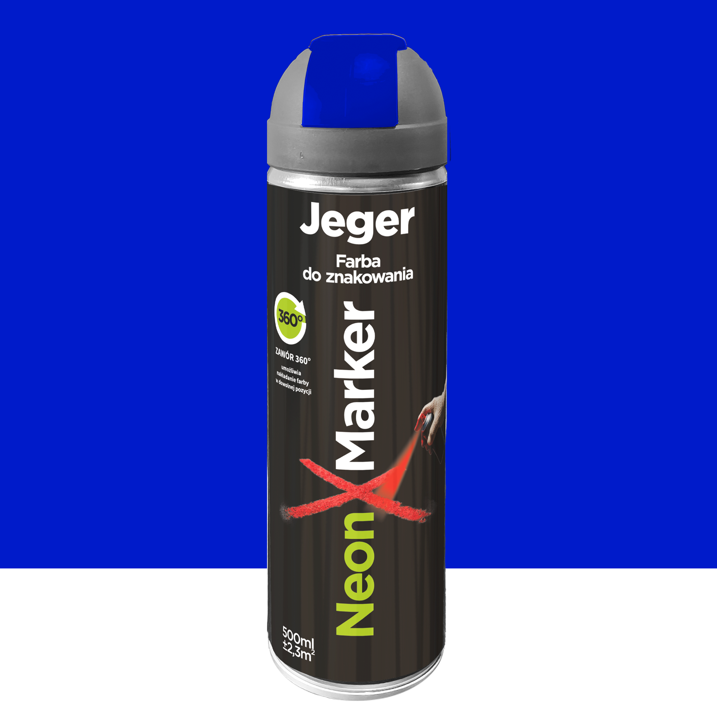 Farba do znakowania w sprayu Fluo niebieska 500 ml Jeger