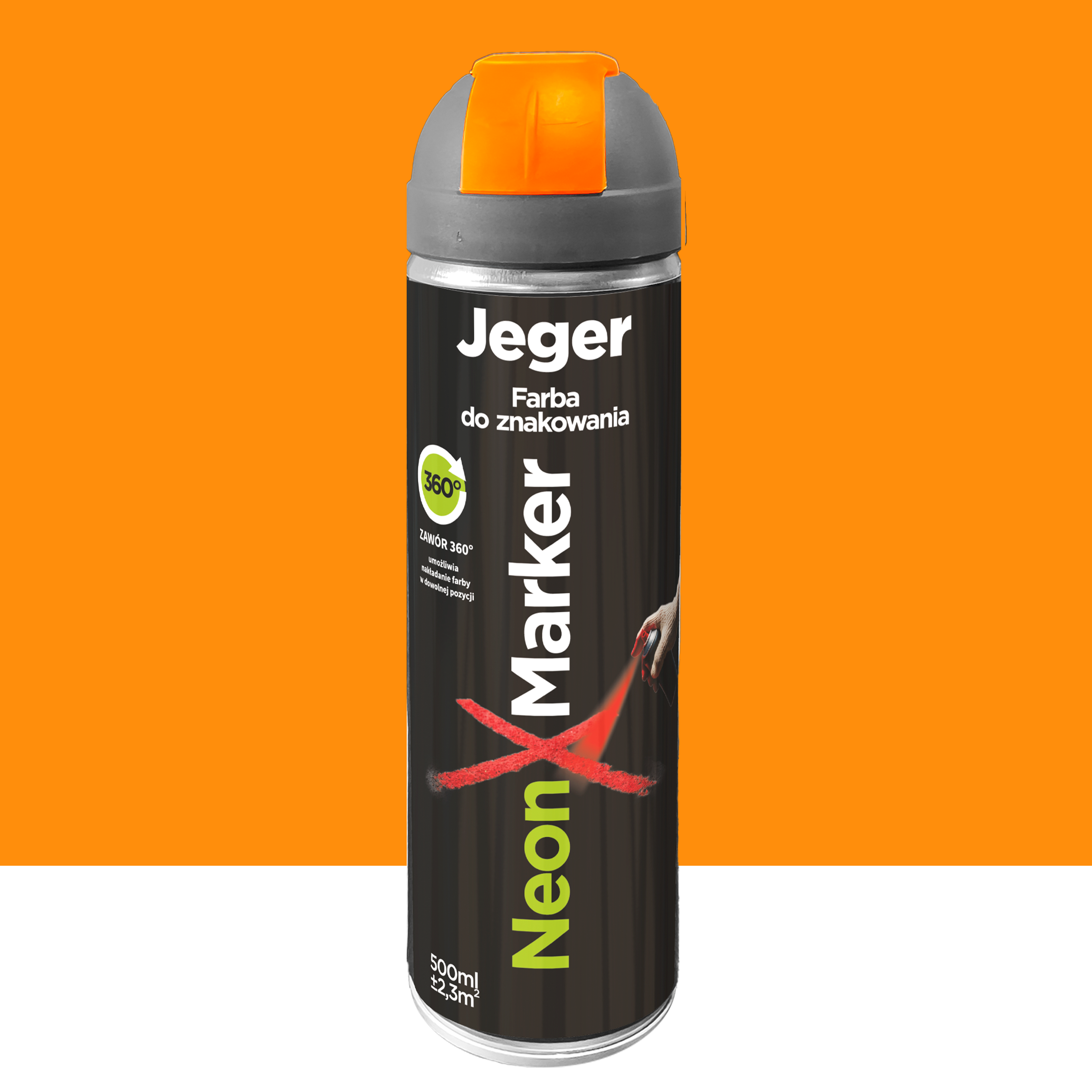 Farba do znakowania w sprayu Fluo pomarańczowa 500 ml Jeger