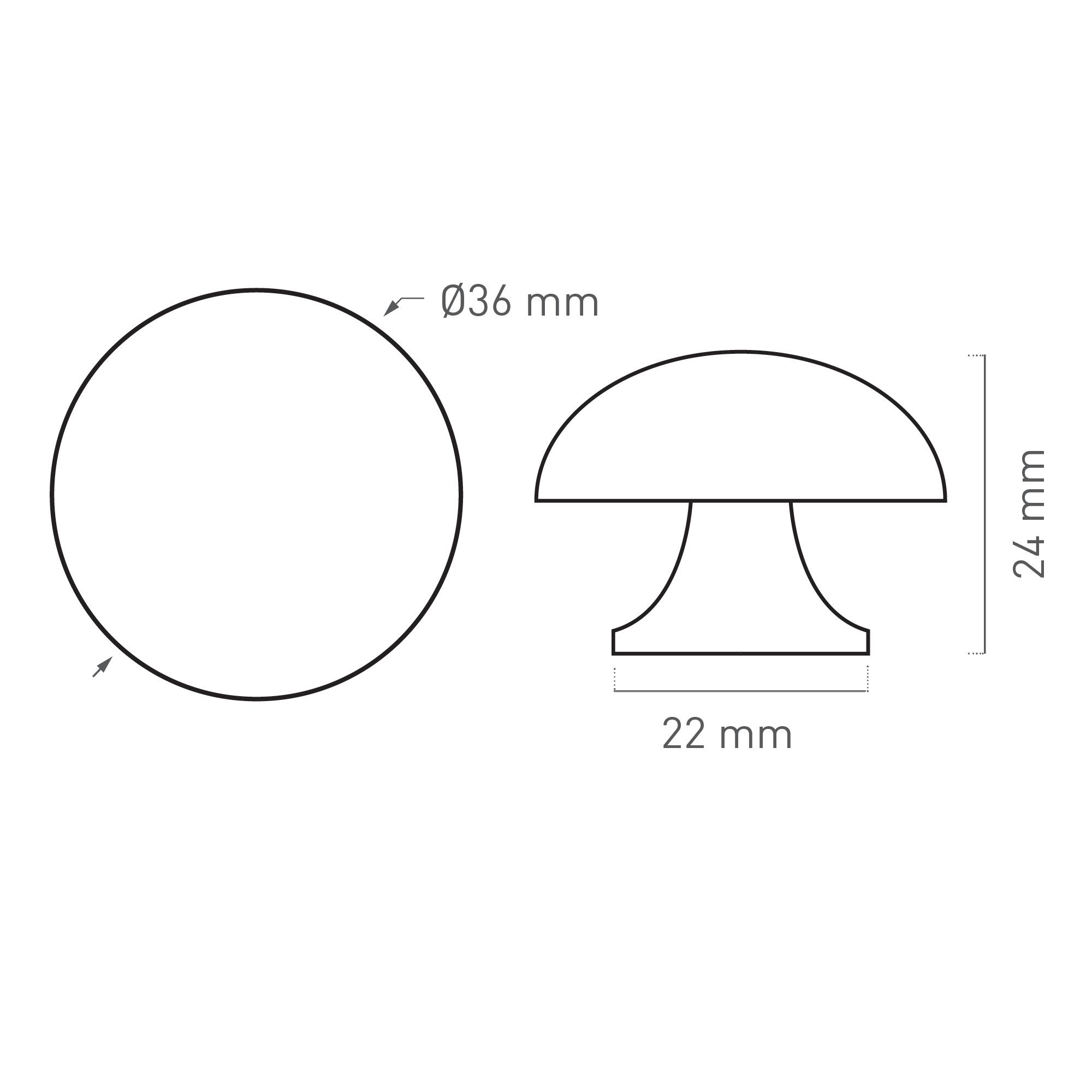 1 Pomo de mueble NESU 1065A amarillo / dorado, d. 25 - 2