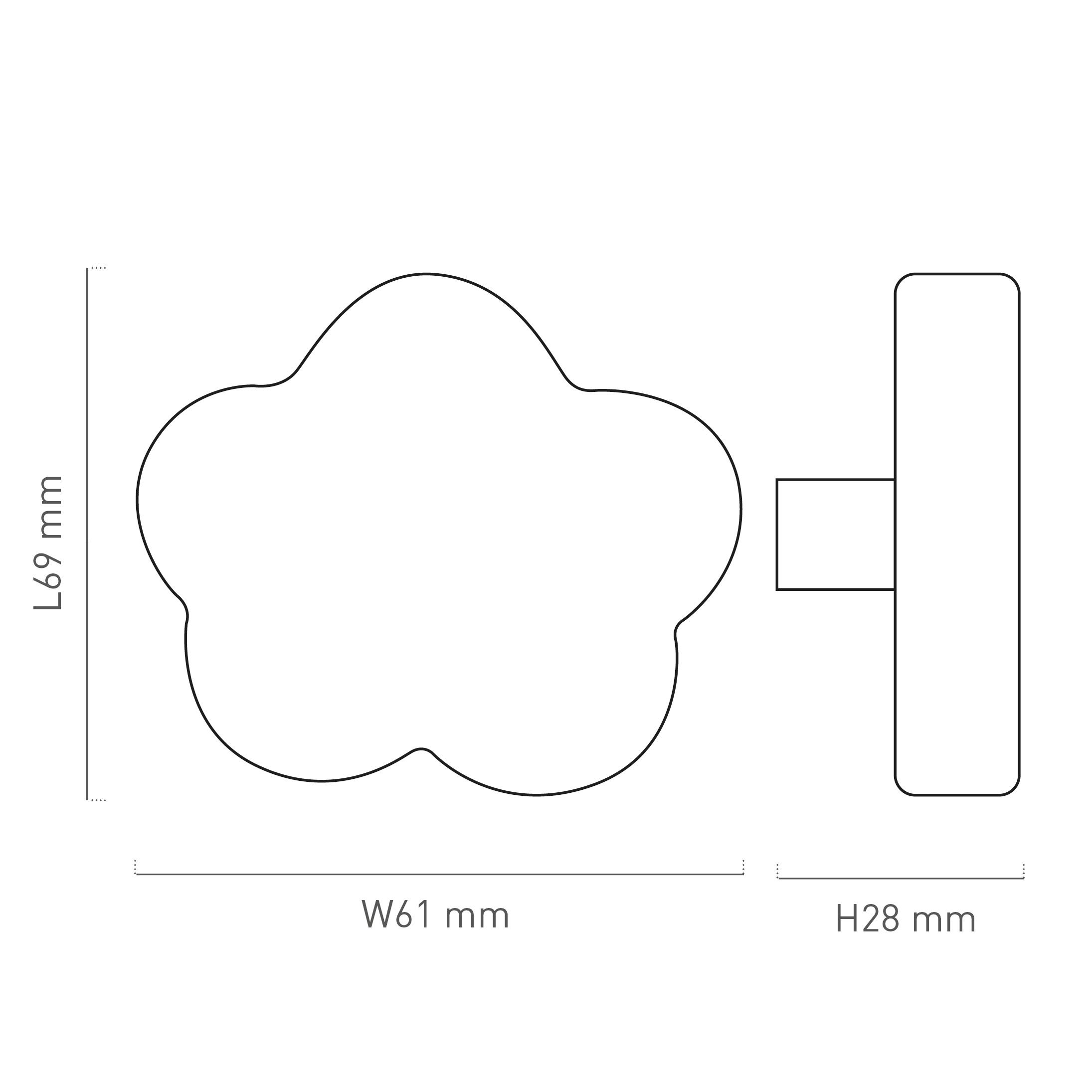 Pomo de mueble NESU en forma de nube en madera con acabado blanco, d. 25 - 3