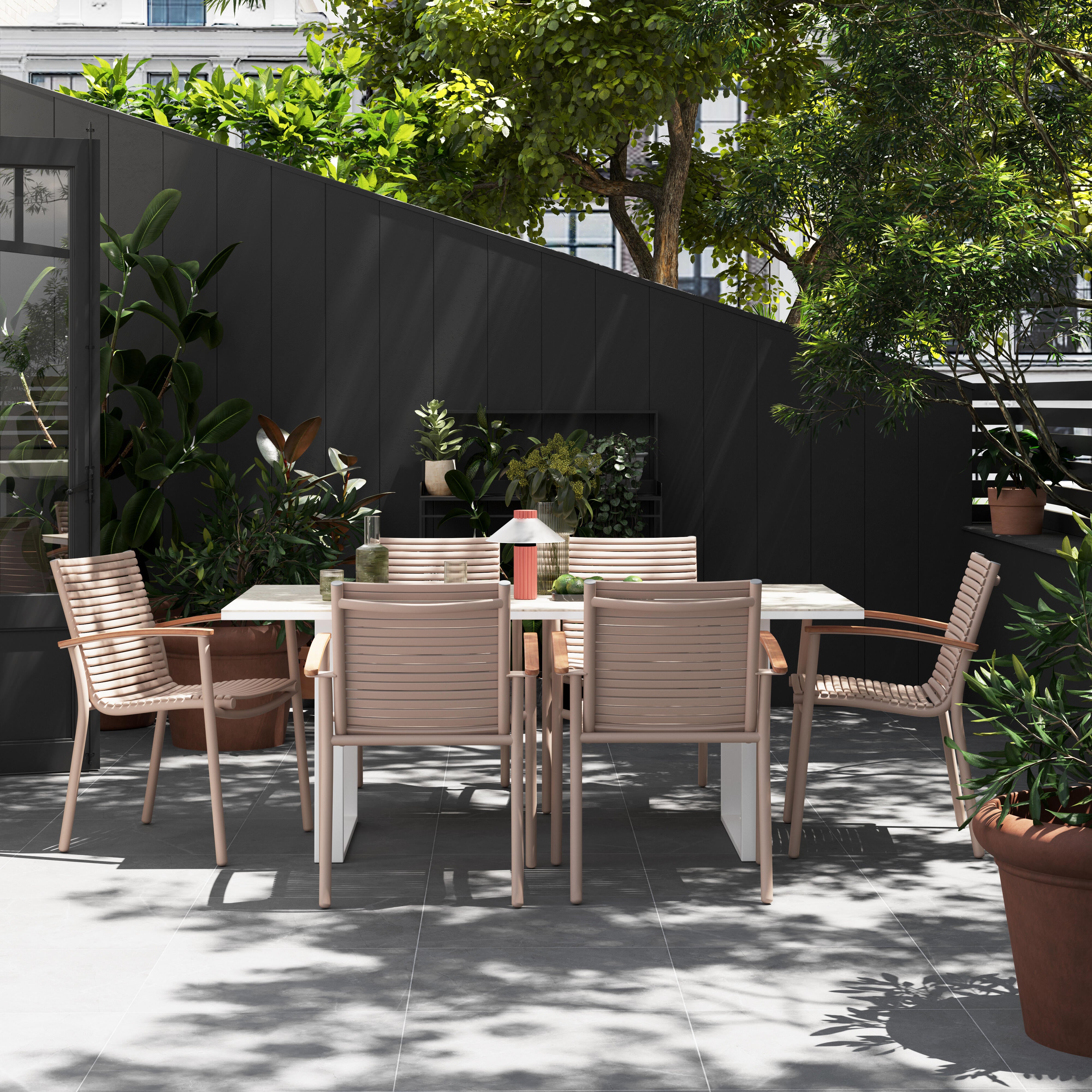 Silla de jardín sín cojín de aluminio Dora gris Naterial - 5