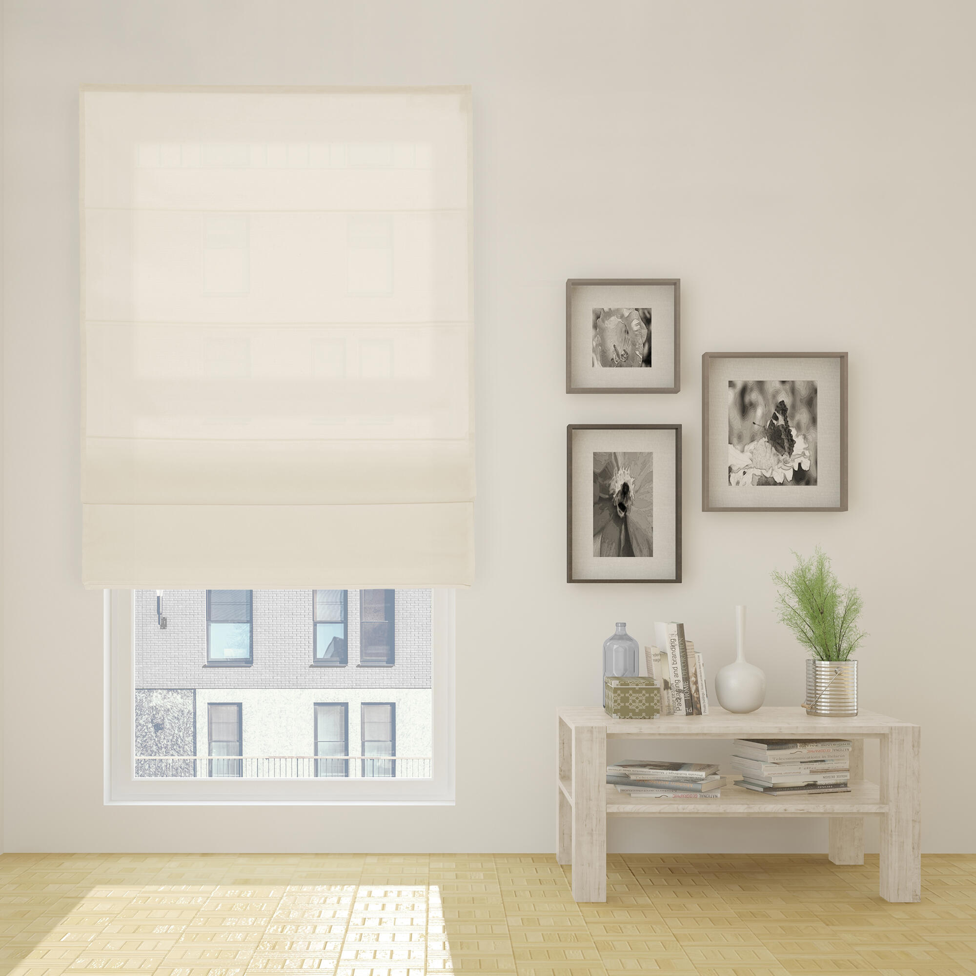 Estor plegable con varillas toxa básico beige de 120x250 cm