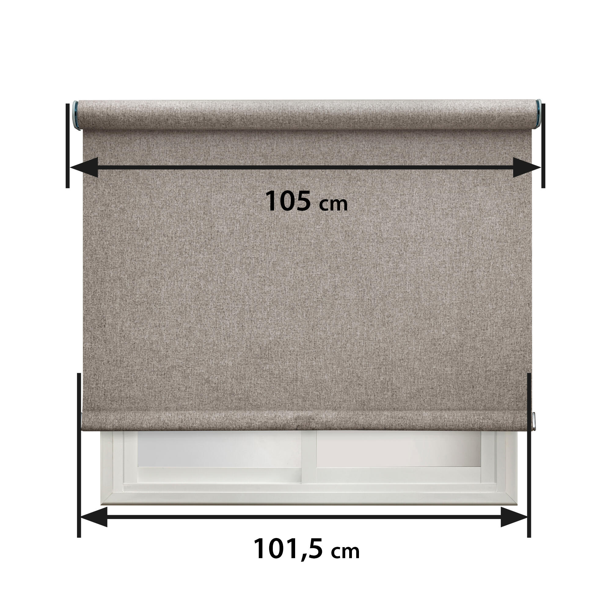 Estor enrollable opaco térmico Cascais de 105x250 poliéster liso beige con cadena - 2