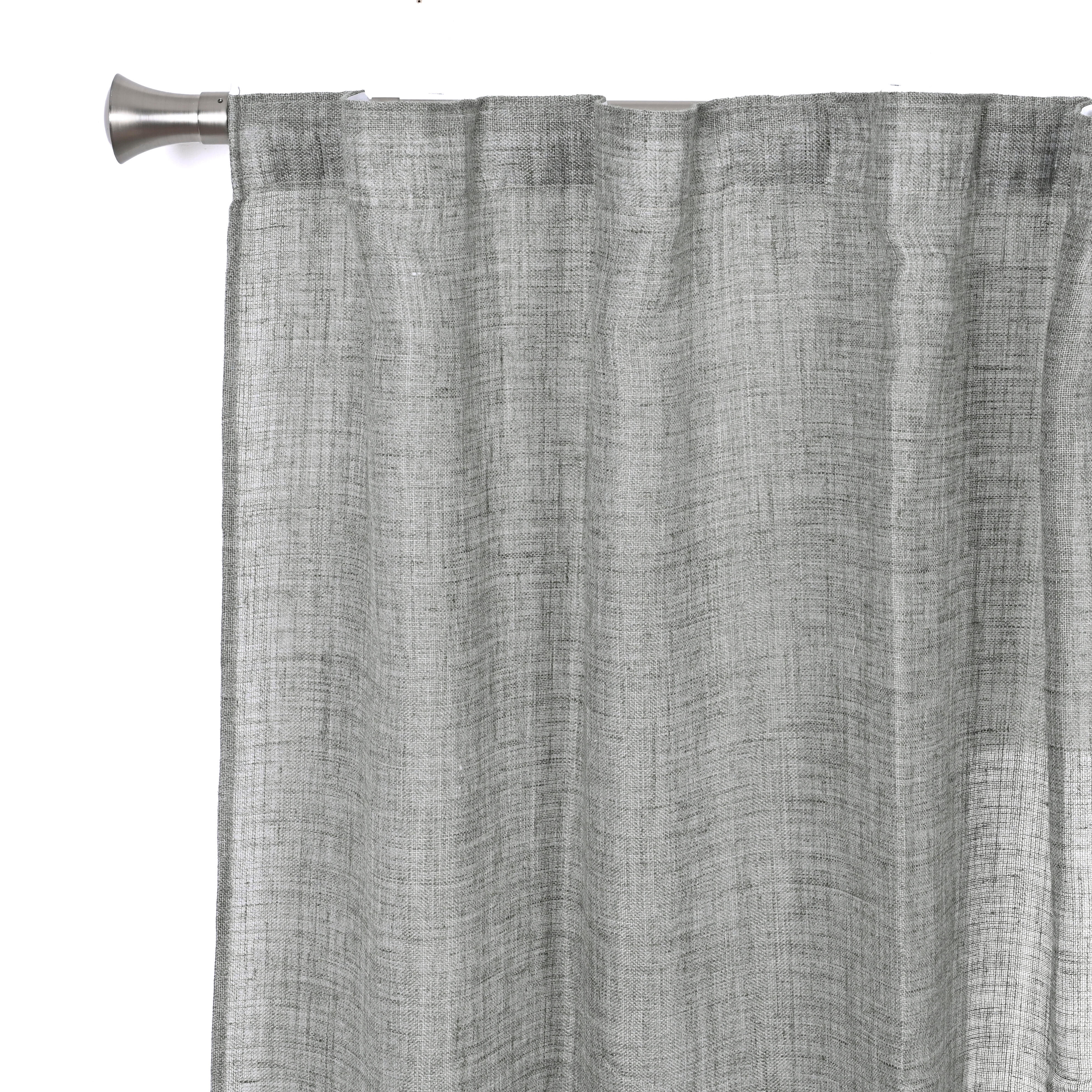 Visillo cinta frunce, trabillas zoe liso marrón de 140x270cm