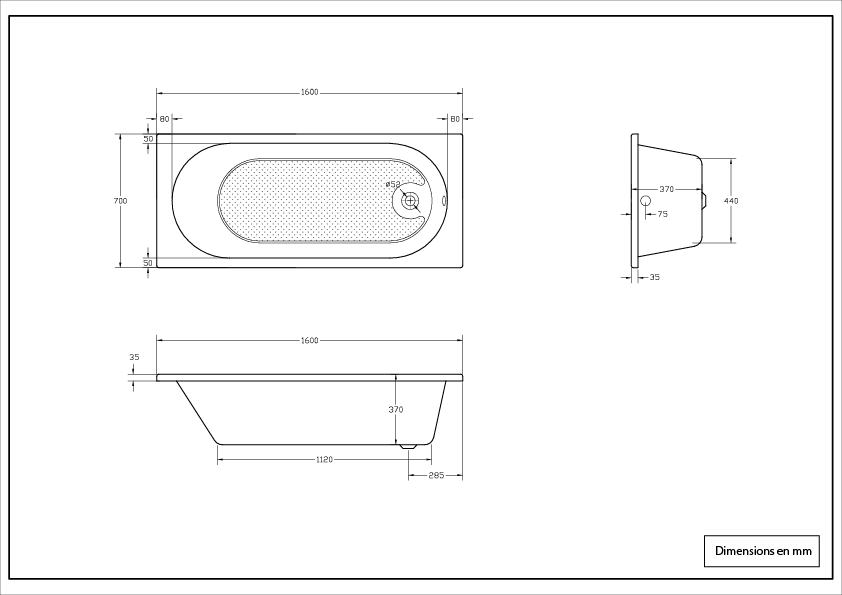 Baignoire rectangulaire blanche L.160 x l.70 cm Easy Bath - BALNEO - 4