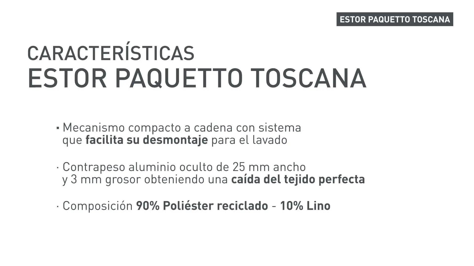 Estor plegable paquetto opaco Toscana 90x175 cm poliéster liso beige con cadena - 7