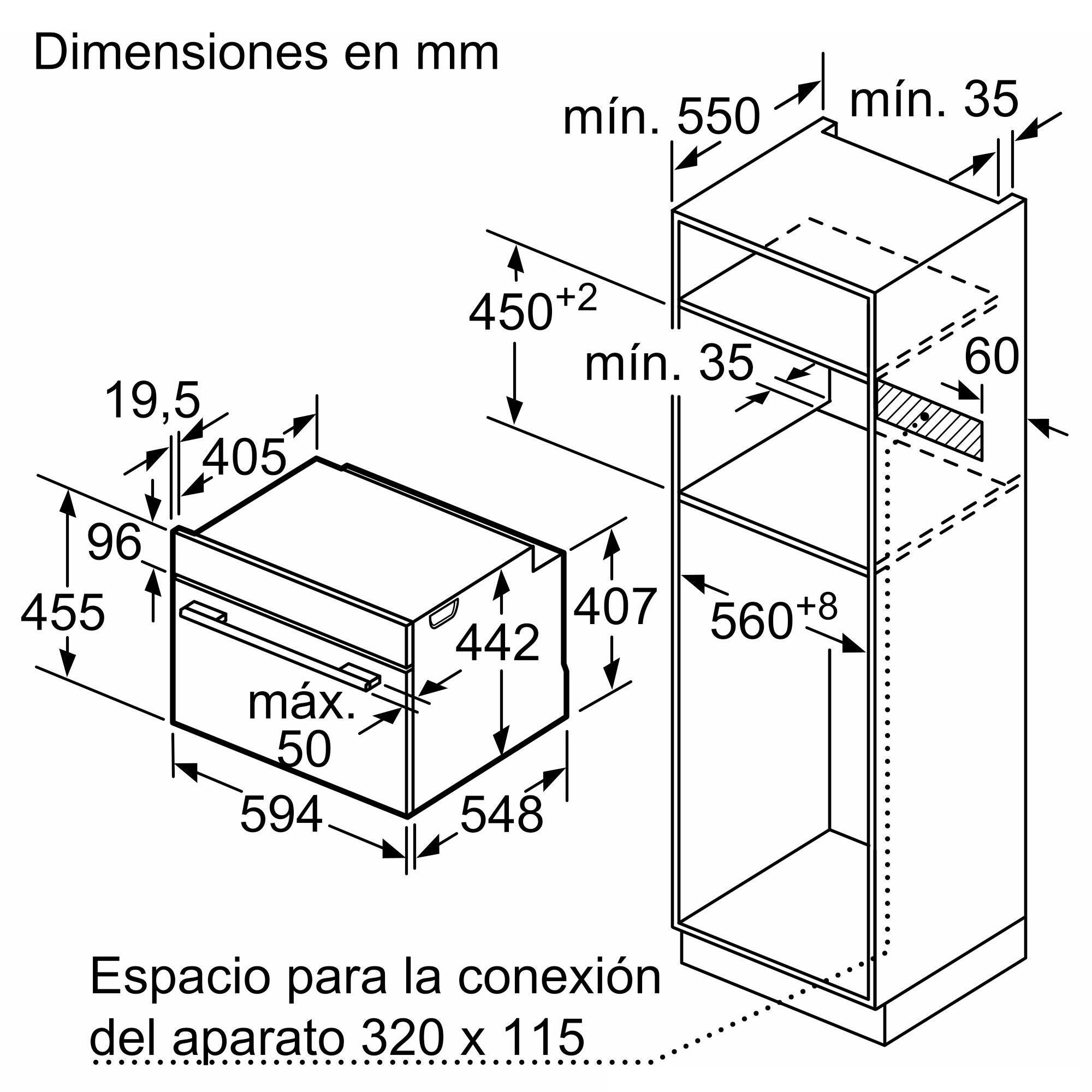Horno Compac multifunción BALAY 3CB5159N3 NG71 litros 3.6kW Aqualisis negro Clase A+ - 3