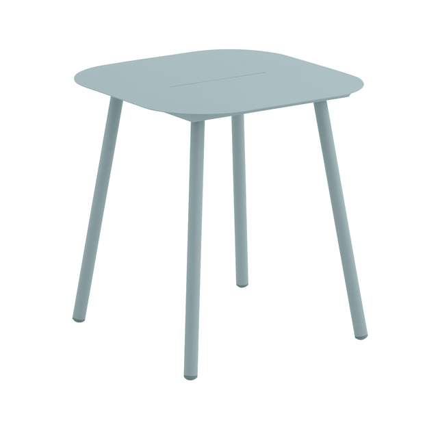 Tavolo da pranzo per giardino ANAFI NATERIAL struttura e superficie in alluminio blu per 2 persone 70x70cm