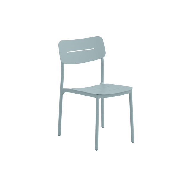 Sedia da giardino in alluminio ANAFI NATERIAL, seduta in alluminio blu