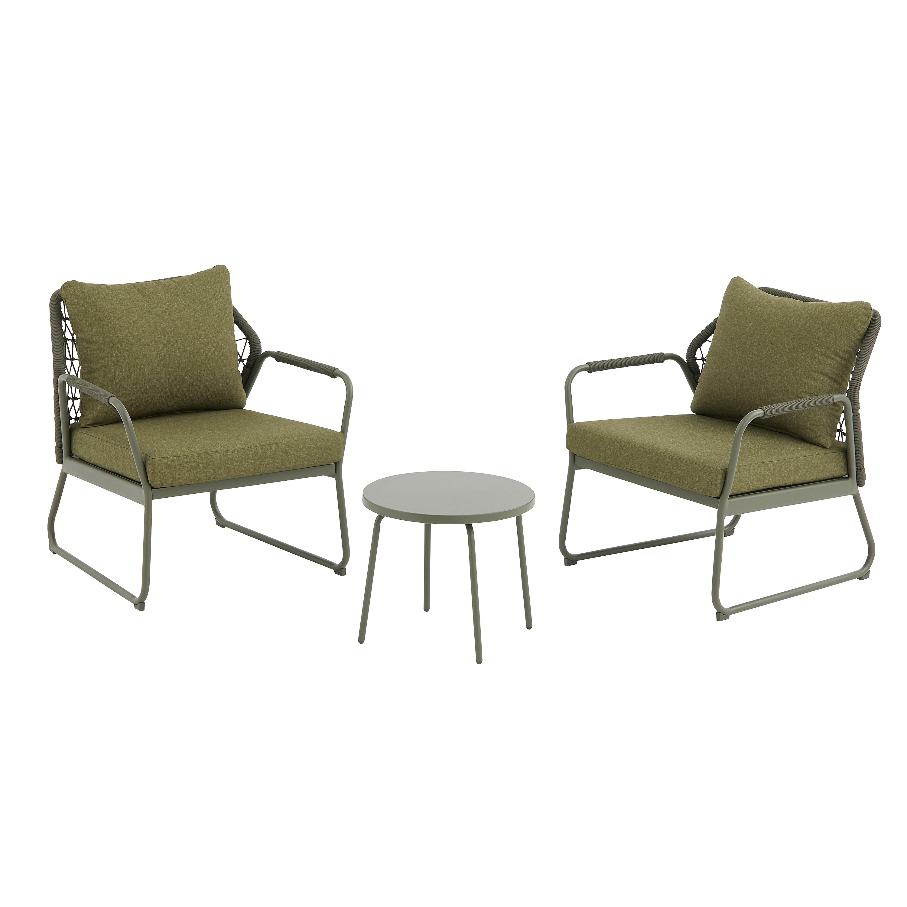 Salon bas de jardin NATERIAL Andros en aluminium/corde vert, 2 personnes - 2