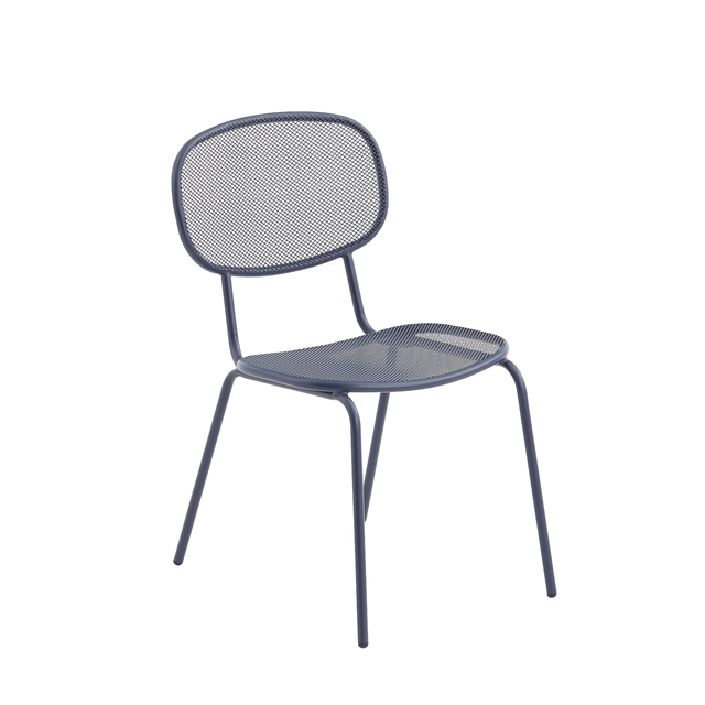Chaise de jardin NATERIAL Ikaros en acier bleu némo