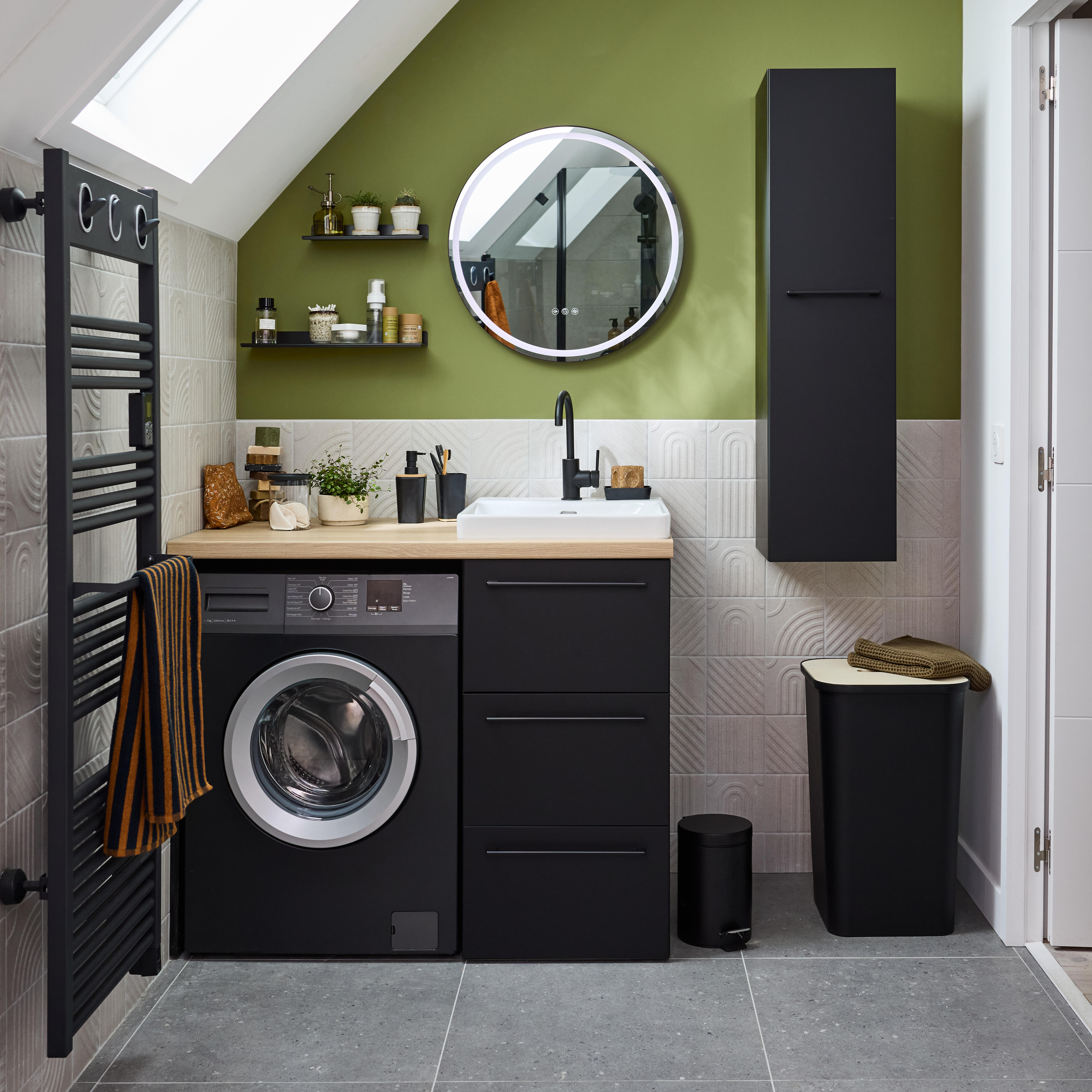 Mitigeur de lavabo noir, bec mobile, Loa, SENSEA - 8