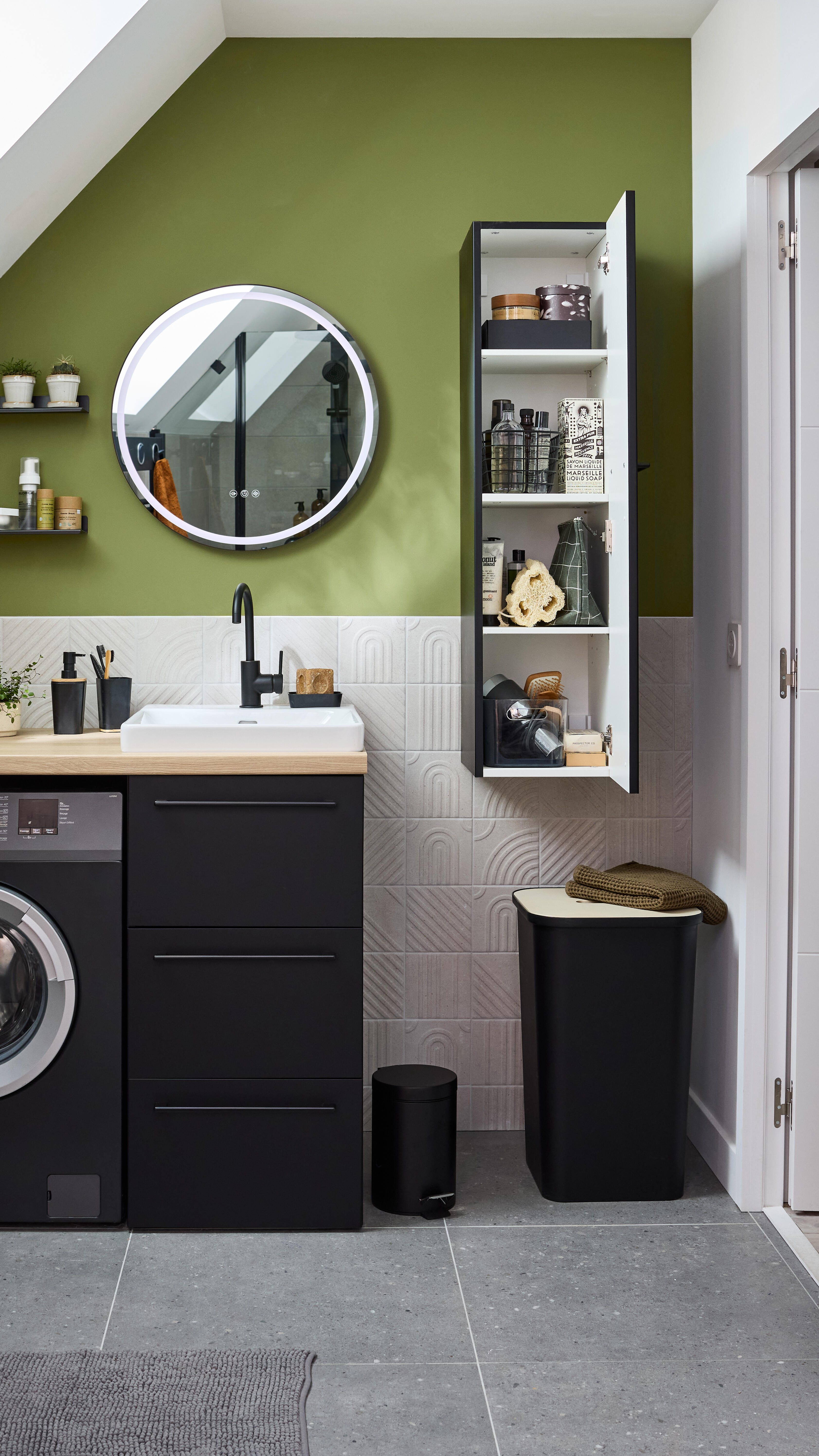 Poubelle de salle de bains 0 l noir Urban SENSEA - 3