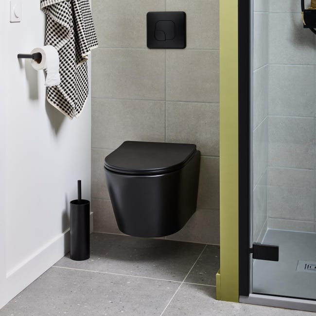 Cuvette pour WC suspendu, SENSEA Studio noir Leroy Merlin