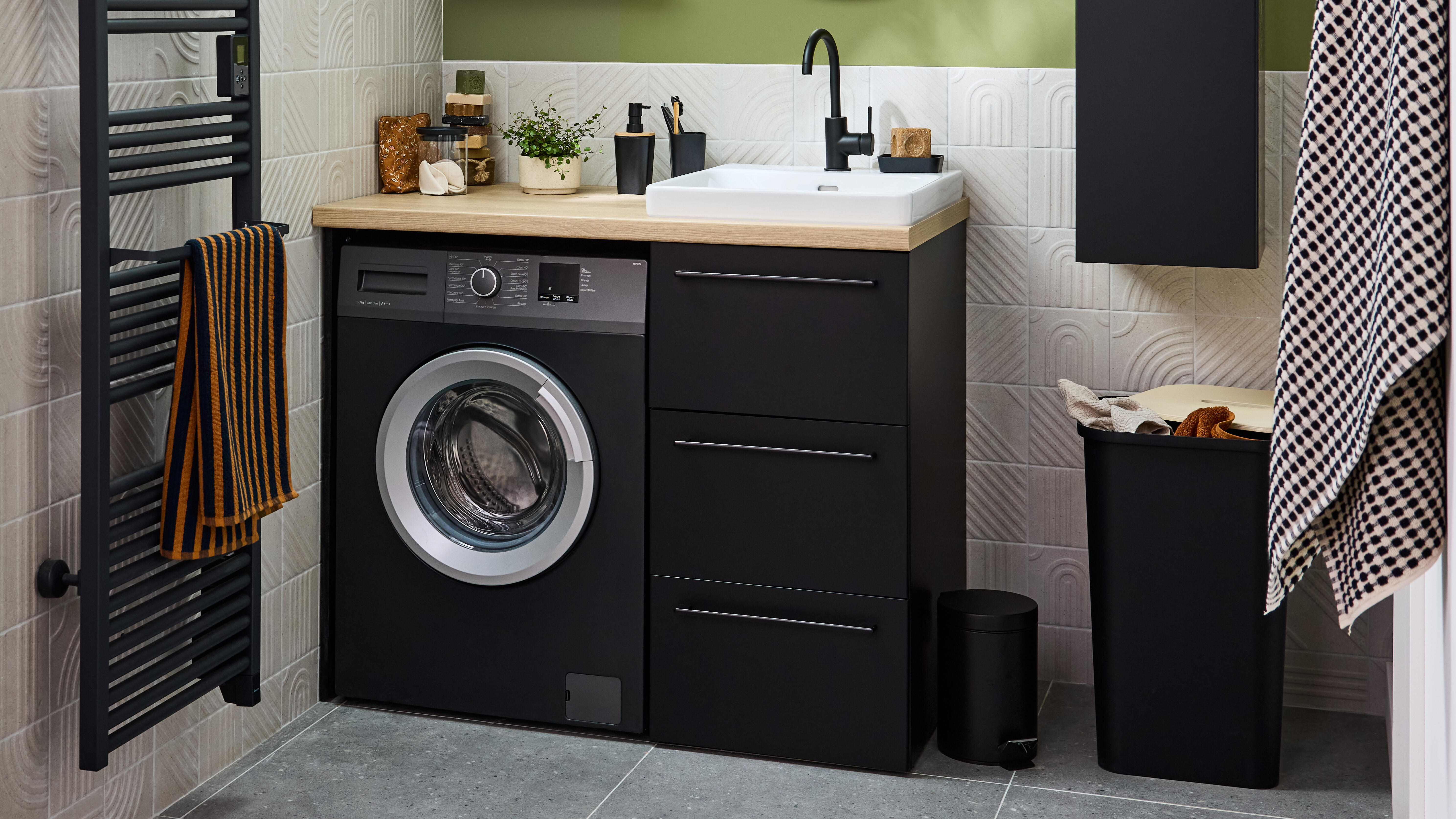 Kit 3 tiroirs, noir mat, l.45 cm x P.46 cm, Remix - 3