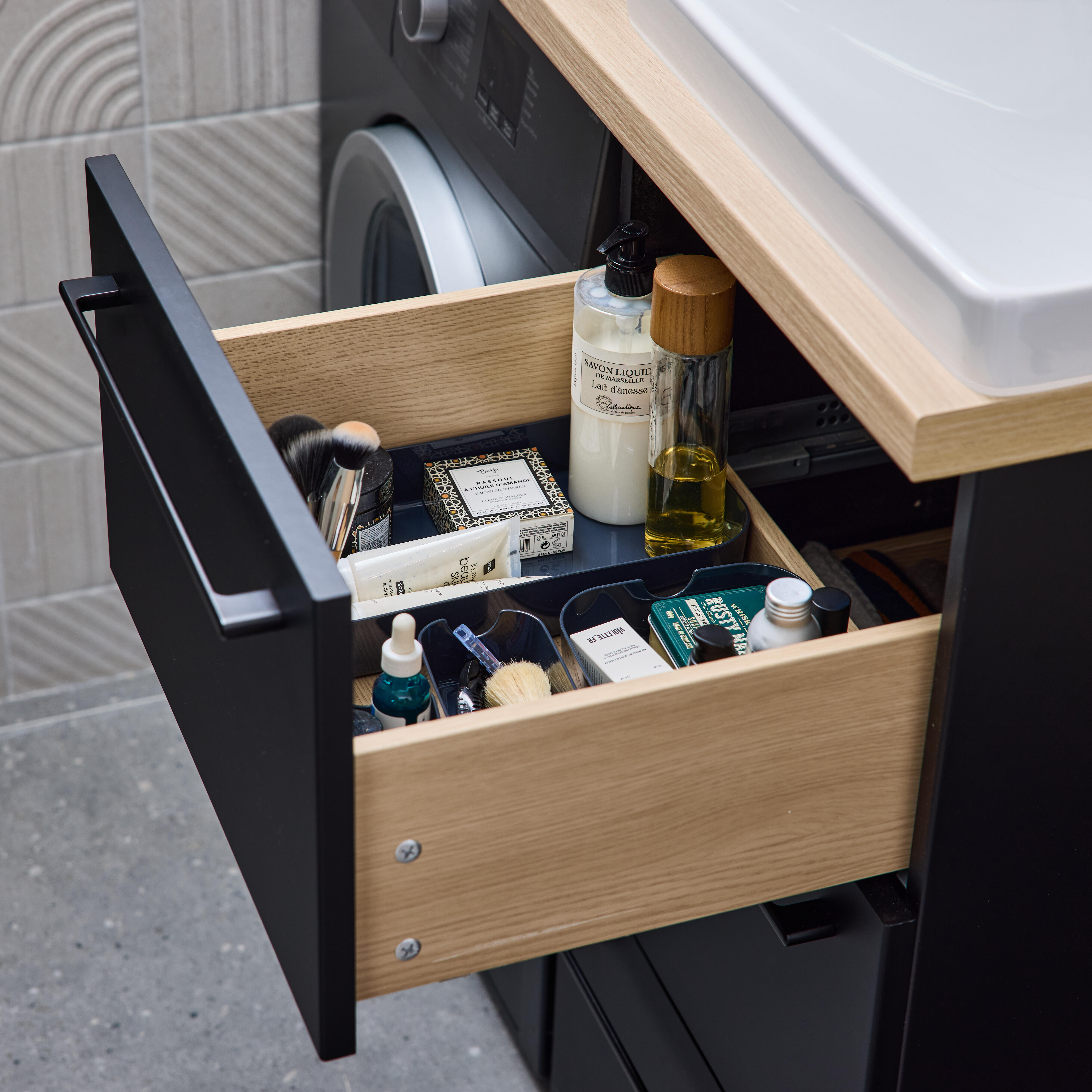 Kit 3 tiroirs, noir mat, l.45 cm x P.46 cm, Remix - 2