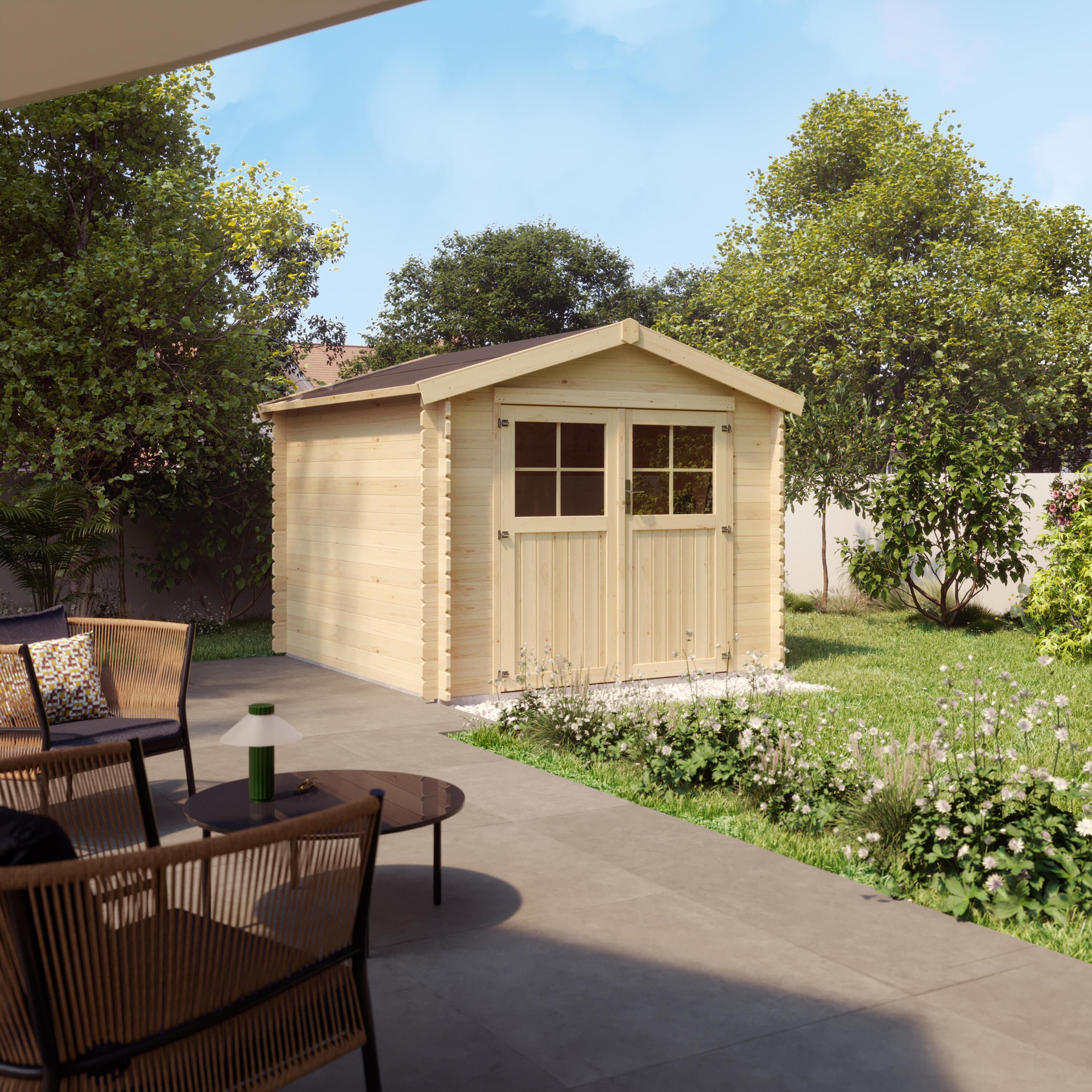 Abri de jardin bois, 7.88 m², Ep. 28 mm, Naterial Triver - 3