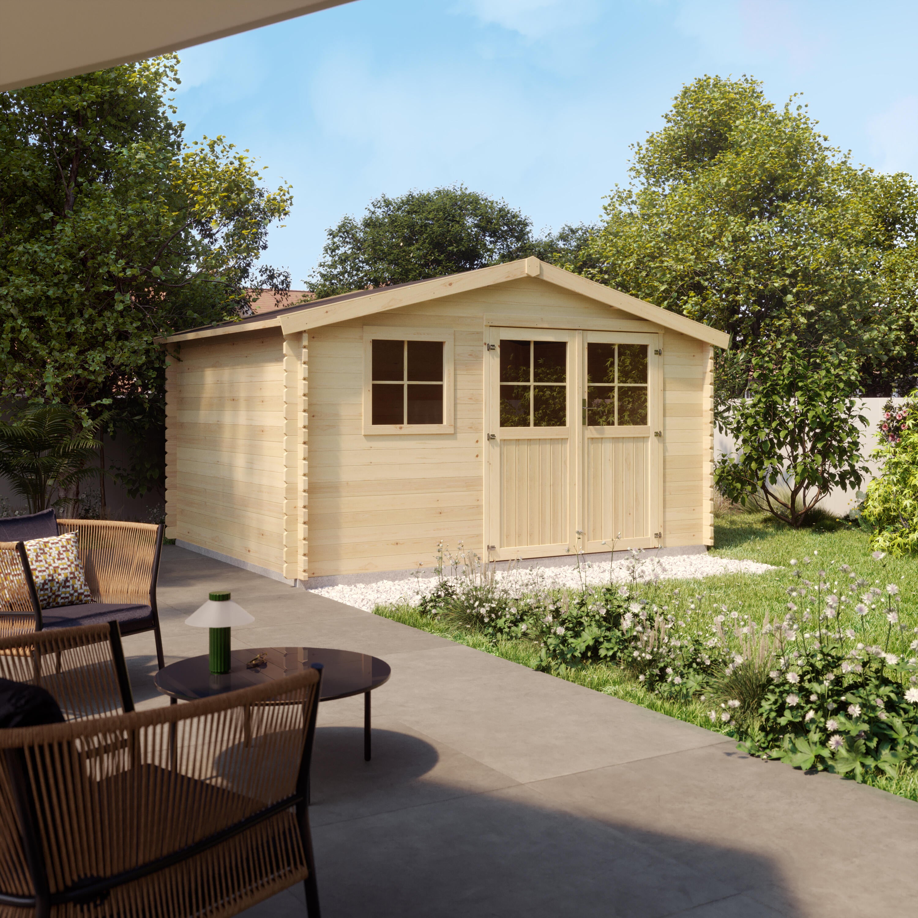 Abri de jardin bois 12,54 m², Ep.34 mm, Naterial Elbrouz - 3