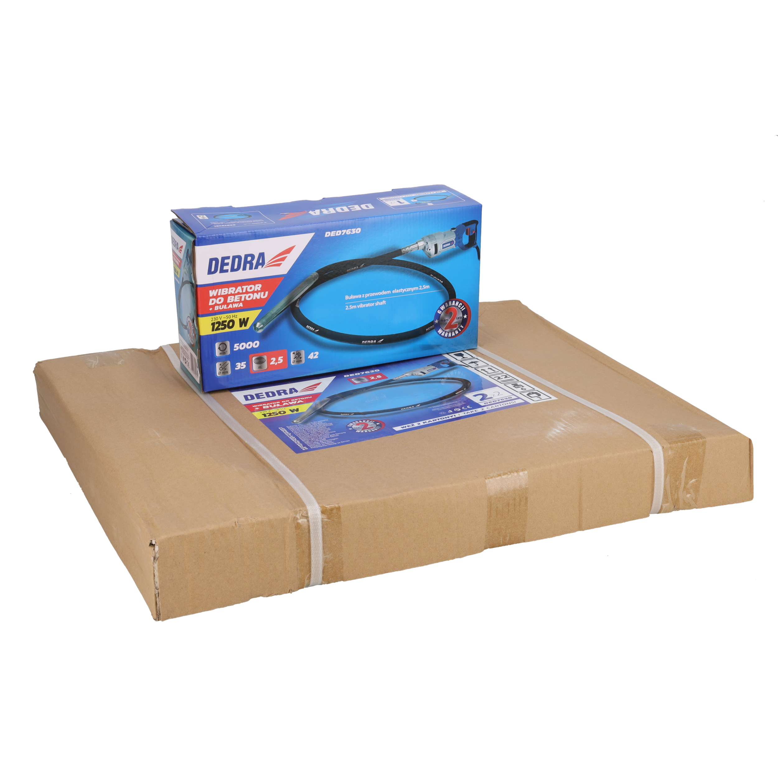 Wibrator do betonu 1200W wąż 2.5m DEDRA - 6