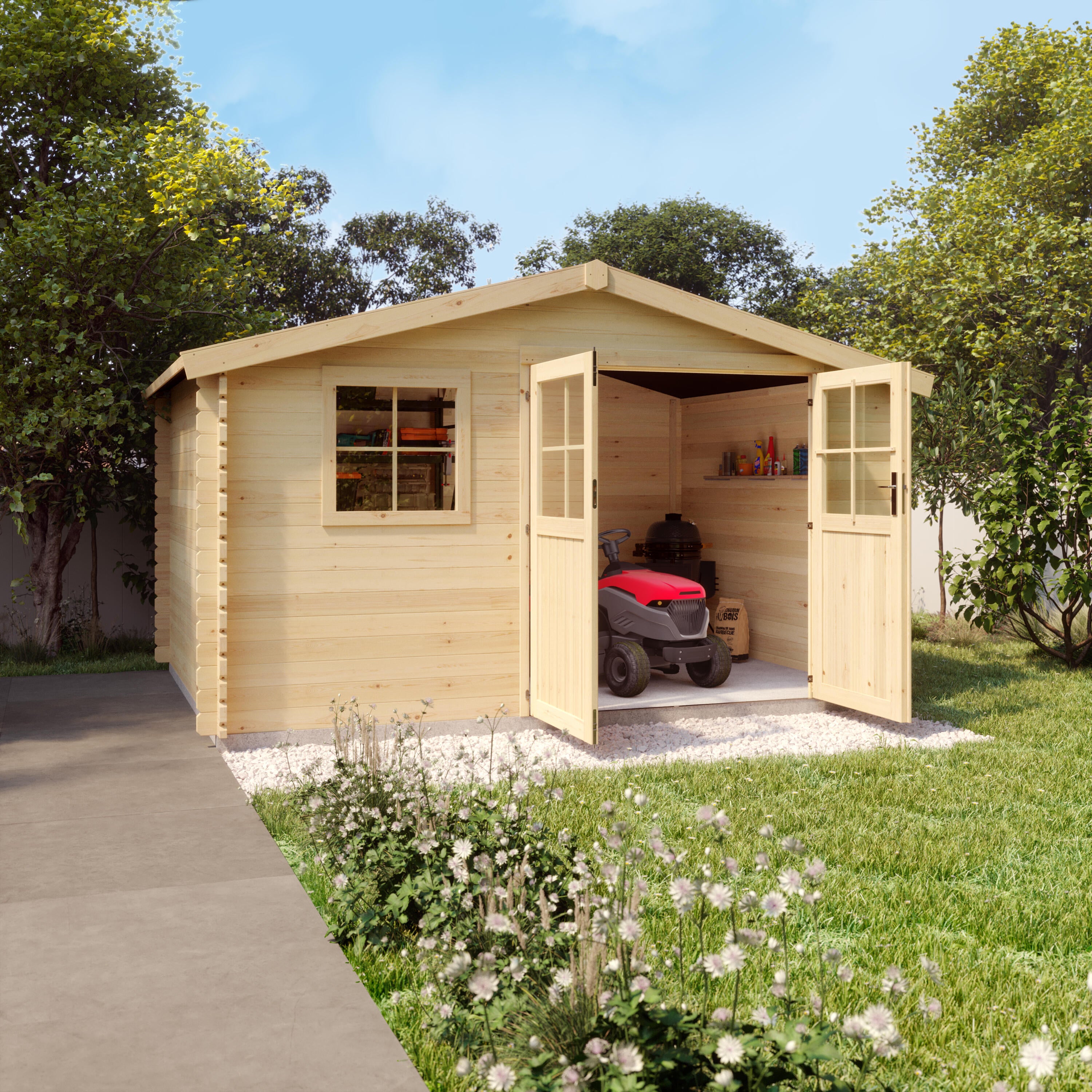 Abri de jardin bois 12,54 m², Ep.34 mm, Naterial Elbrouz - 2