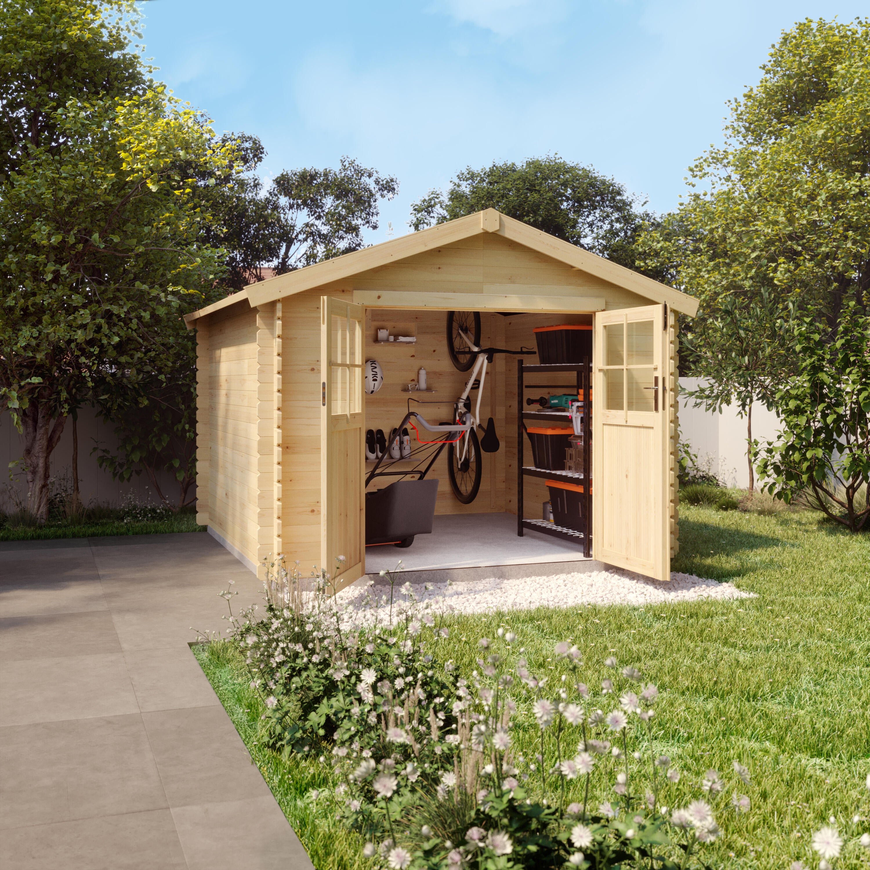 Abri de jardin bois, 9,61 m², Ep. 28 mm, Naterial Tanaga - 2