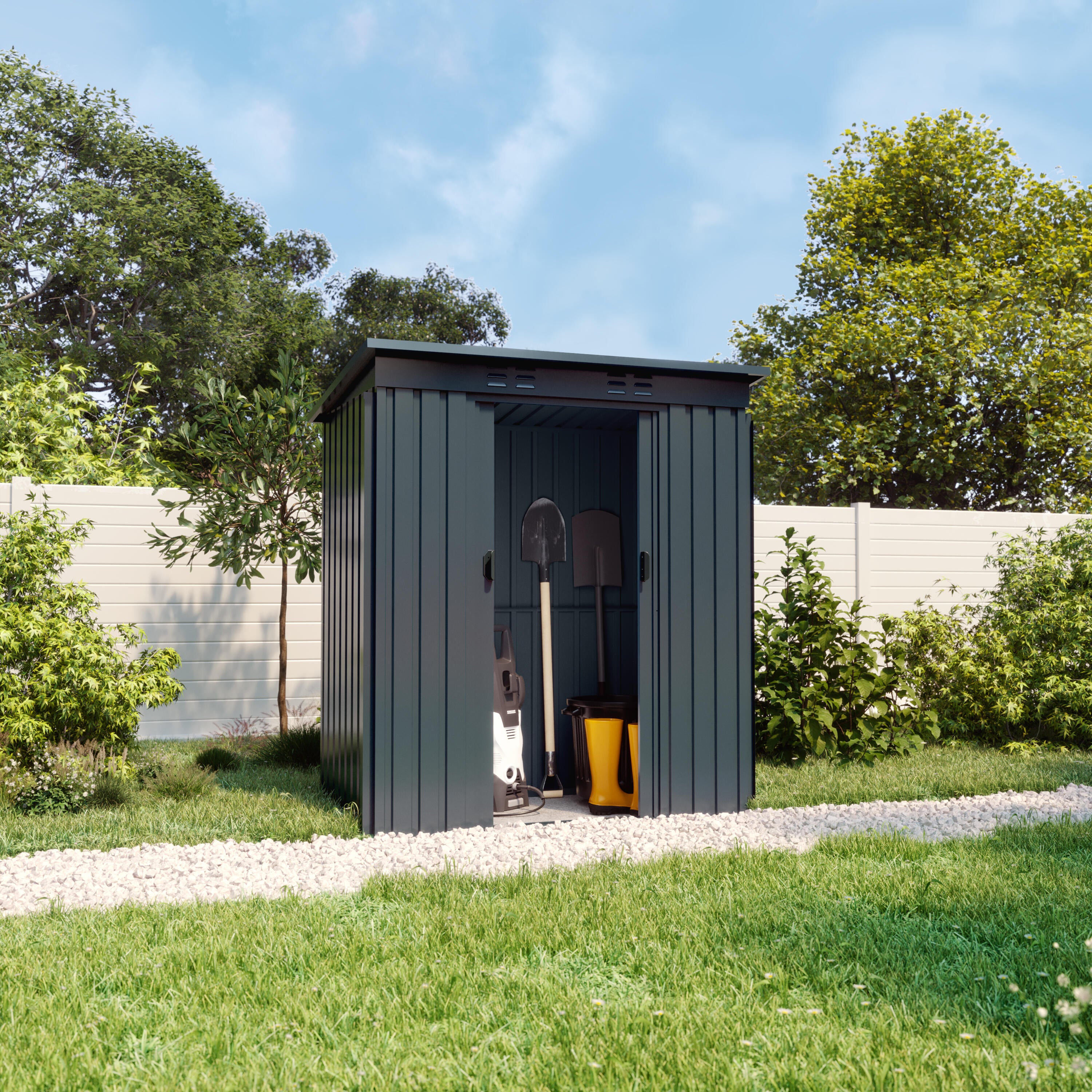 Abri de jardin acier, 1.9 m², Ep. 0,3 mm, Naterial Orizaba - 12