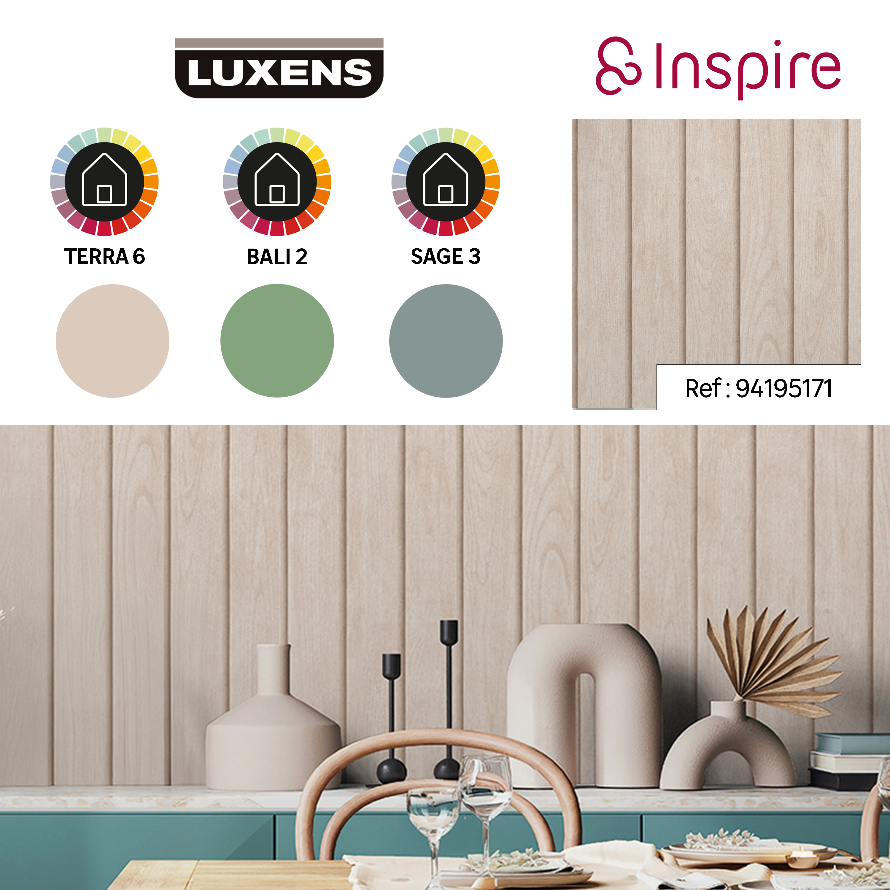 Papel pintado vinilo aplicación cola en pared Liso Woody wood beige  INSPIRE 53cmx10.05m superlavable - 9