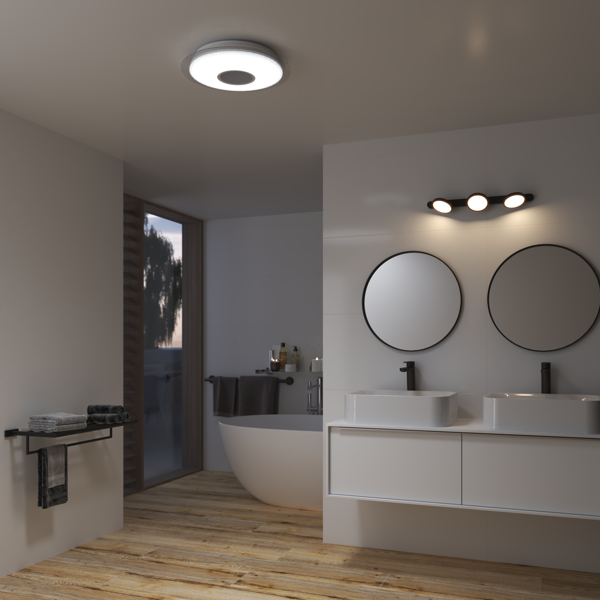 Plafon Vizzini biały RGB śr. 40 cm IP44 LED Inspire - 11