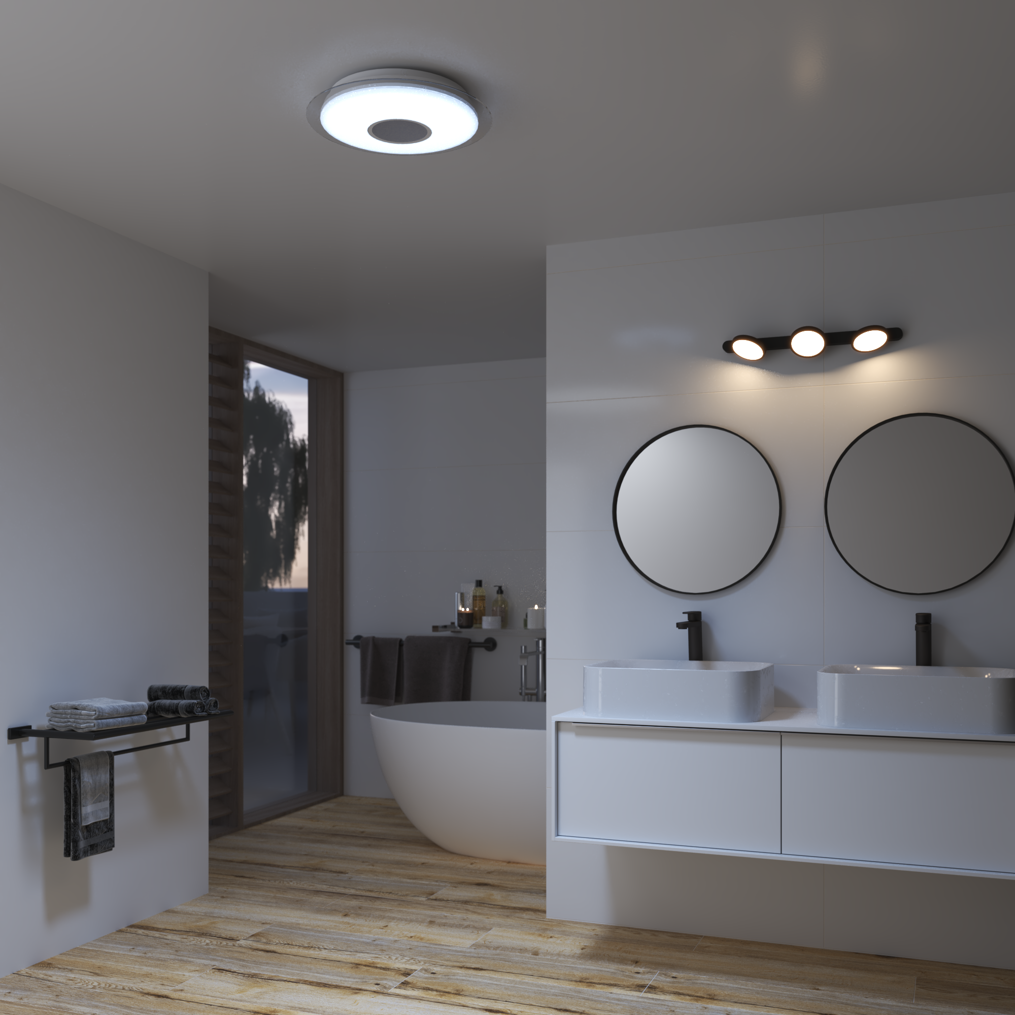 Candeeiro de teto Vizzini Enki 3400lm rgb ip44 Inspire - 23