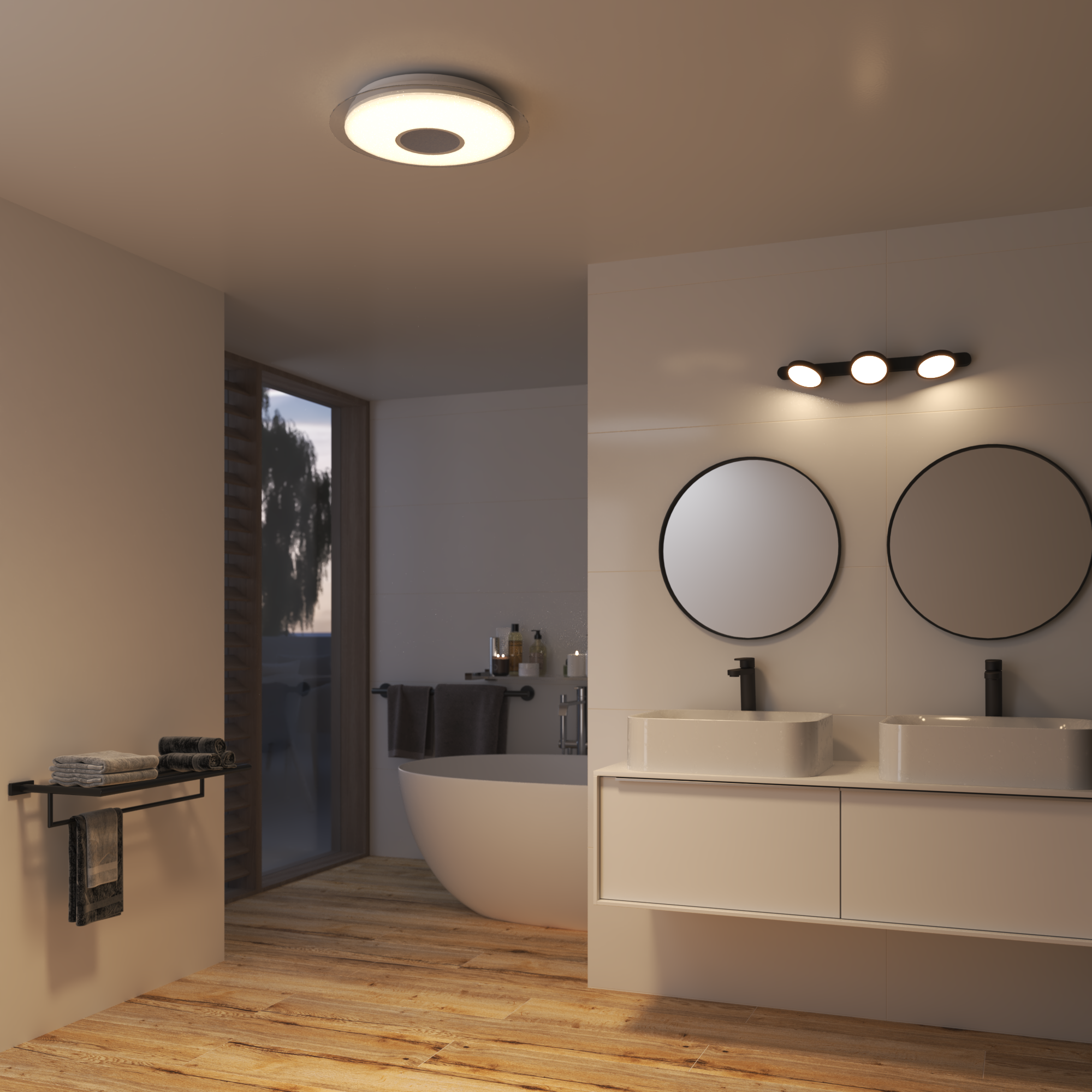 Plafon Vizzini biały RGB śr. 40 cm IP44 LED Inspire - 10